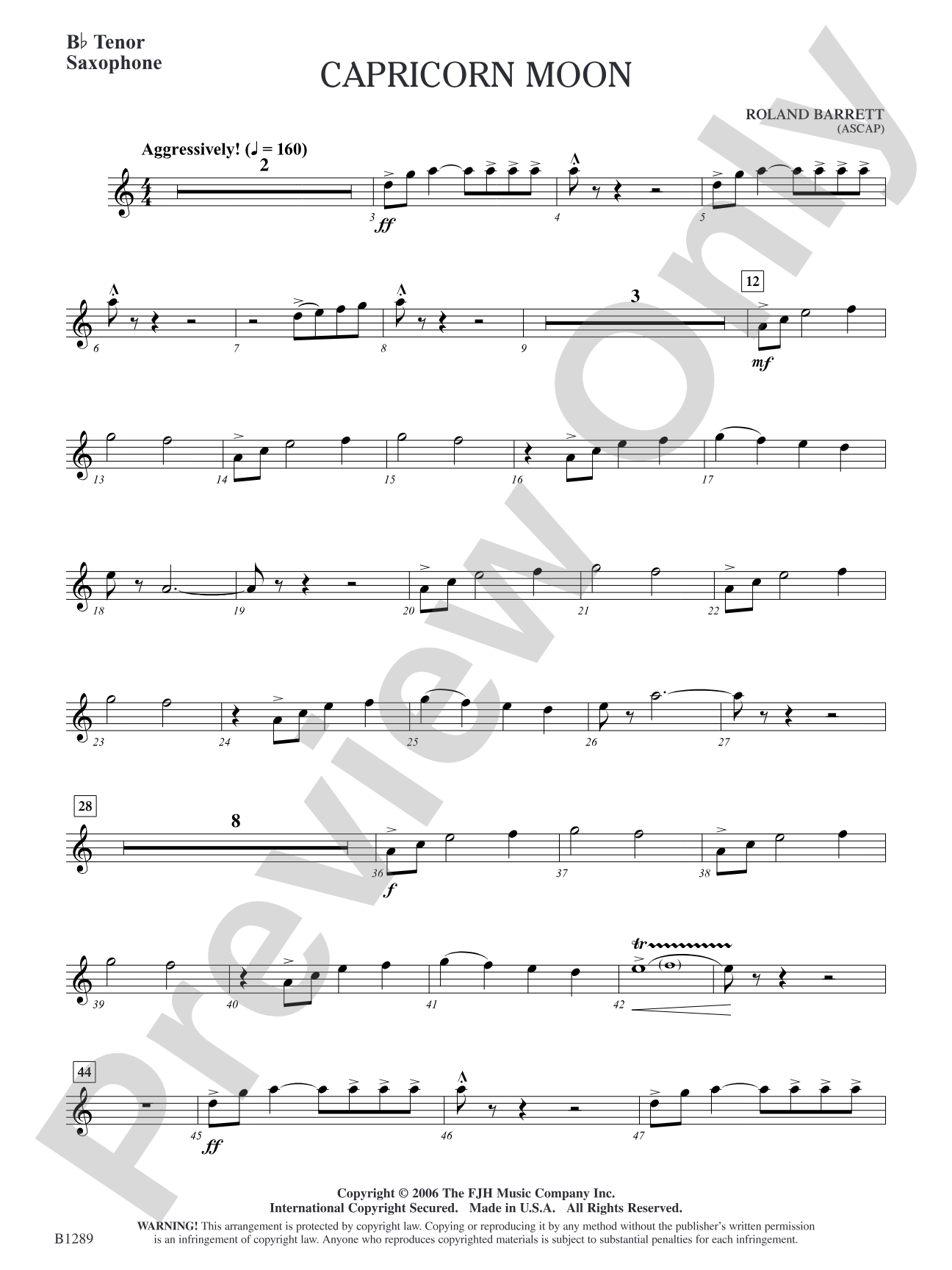 Capricorn Moon: B-flat Tenor Saxophone