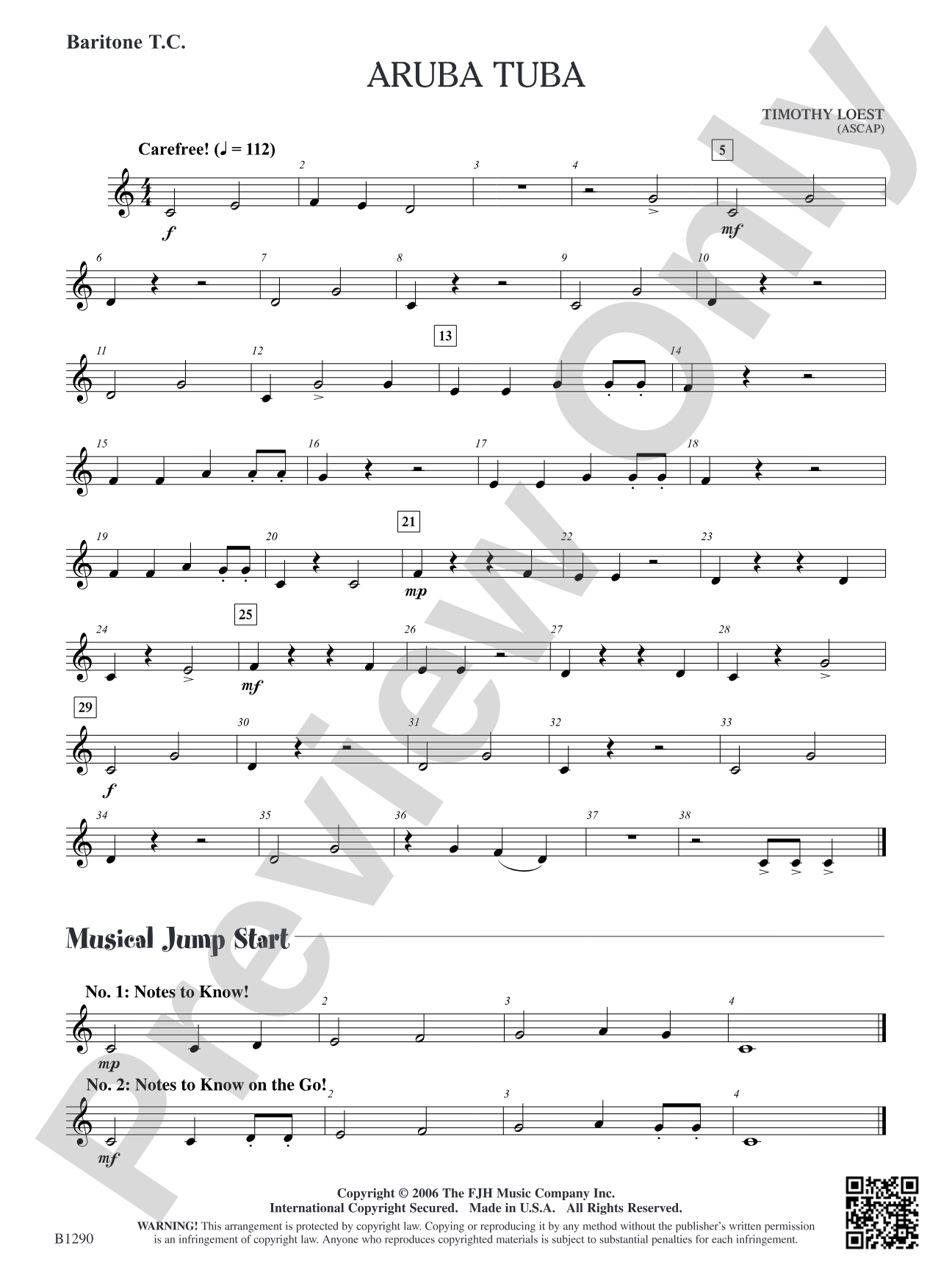 Aruba Tuba: Baritone T.C.