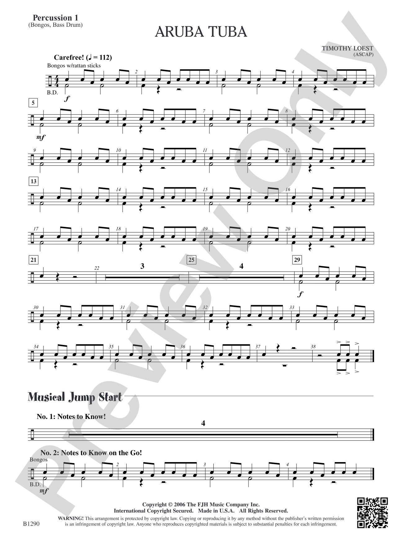Aruba Tuba: Percussion 1