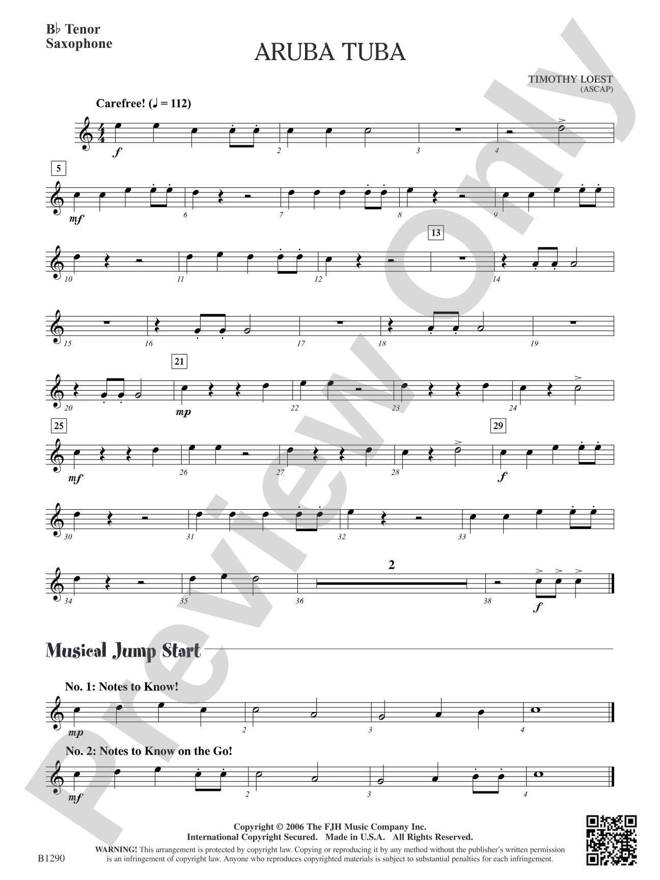 Aruba Tuba: B-flat Tenor Saxophone