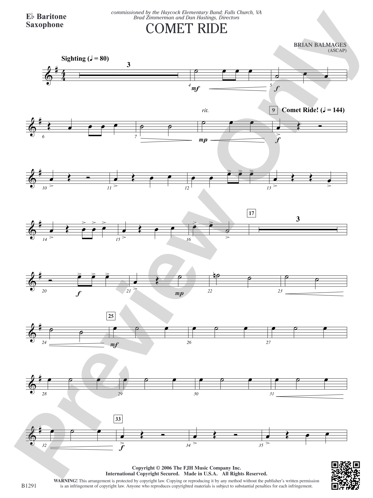 Comet Ride: E-flat Baritone Saxophone