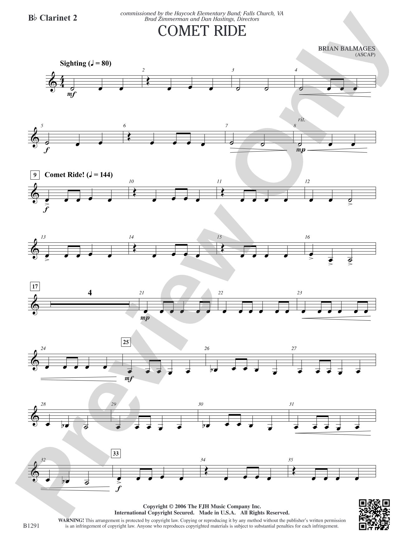 Comet Ride: B-flat Clarinet 2