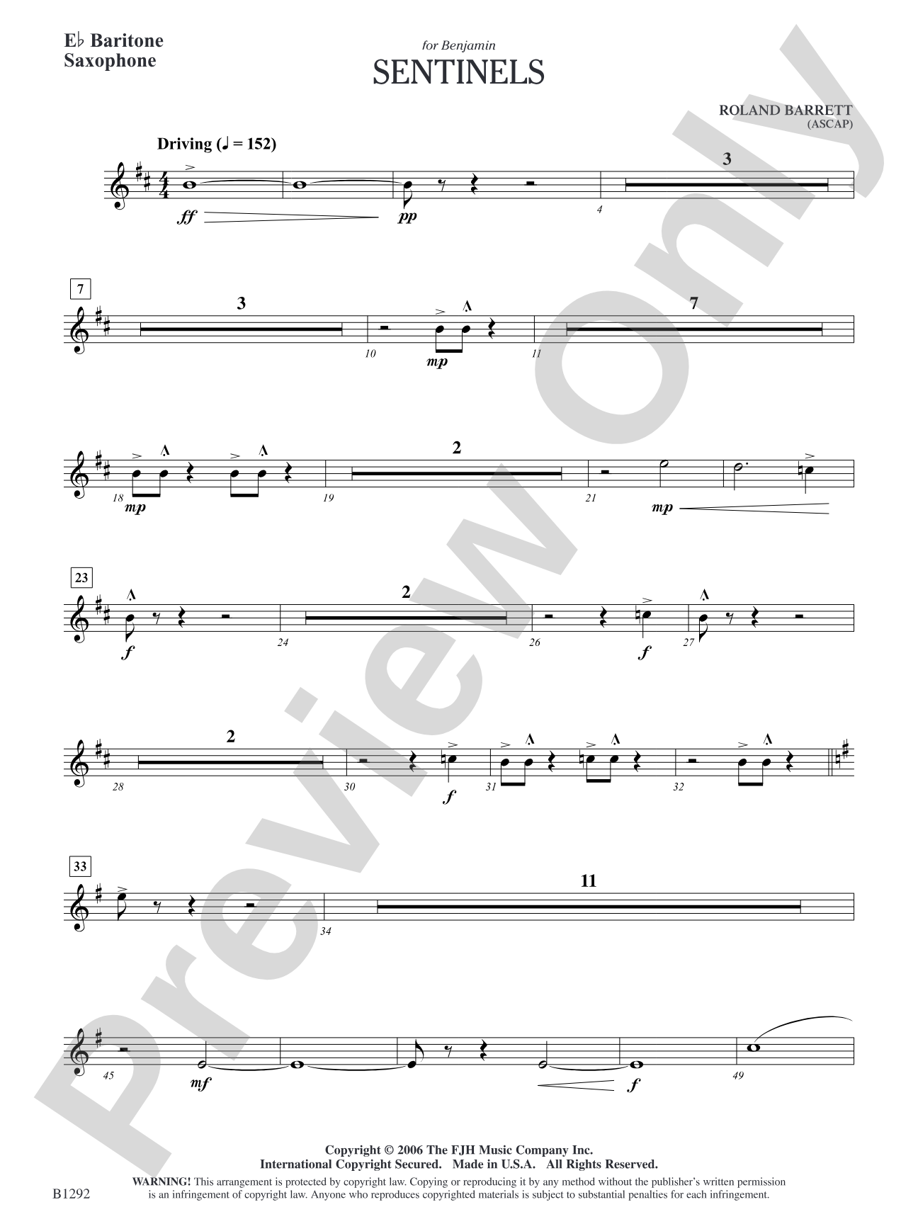 Sentinels: E-flat Baritone Saxophone