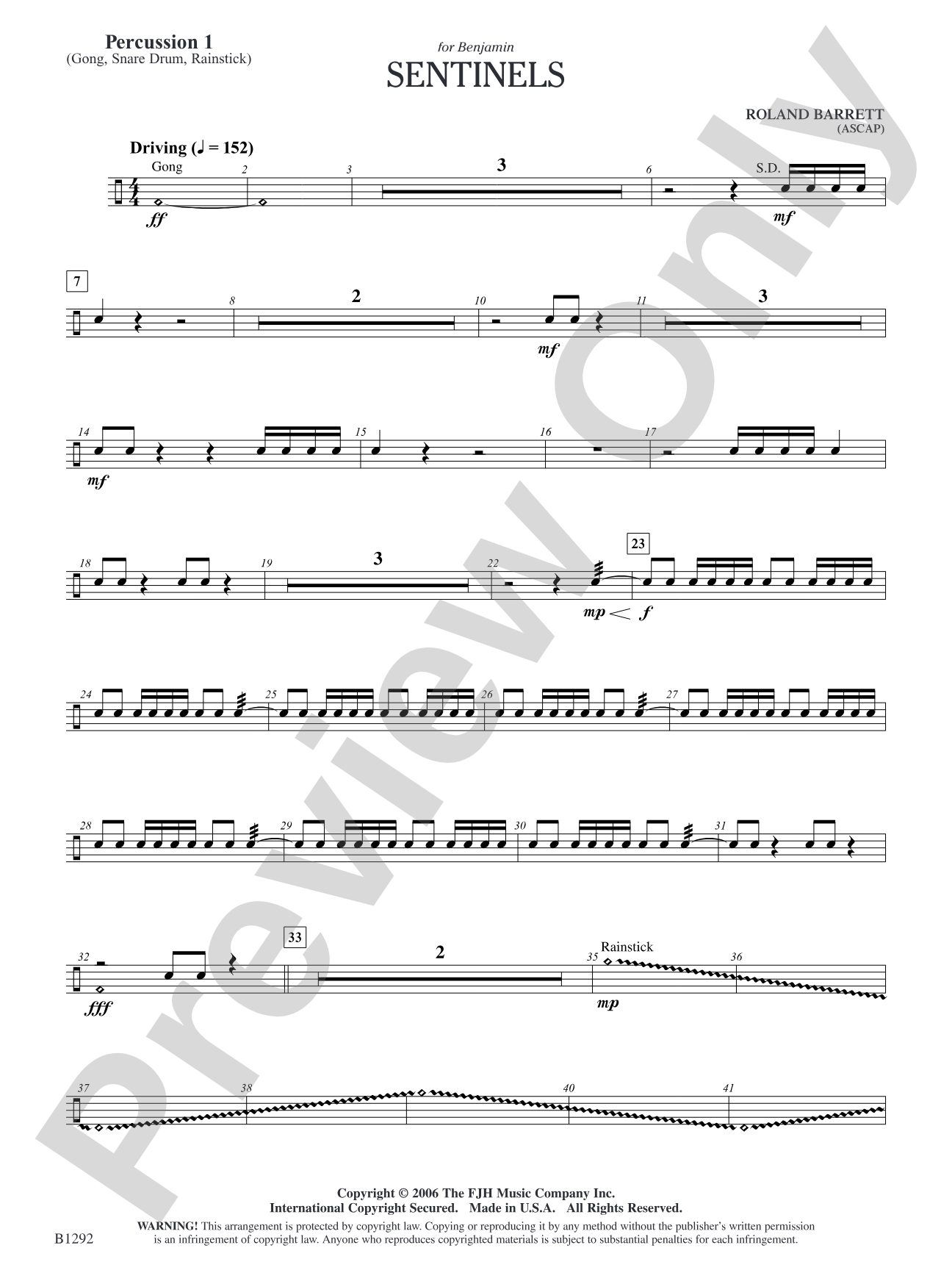 Sentinels: Percussion 1