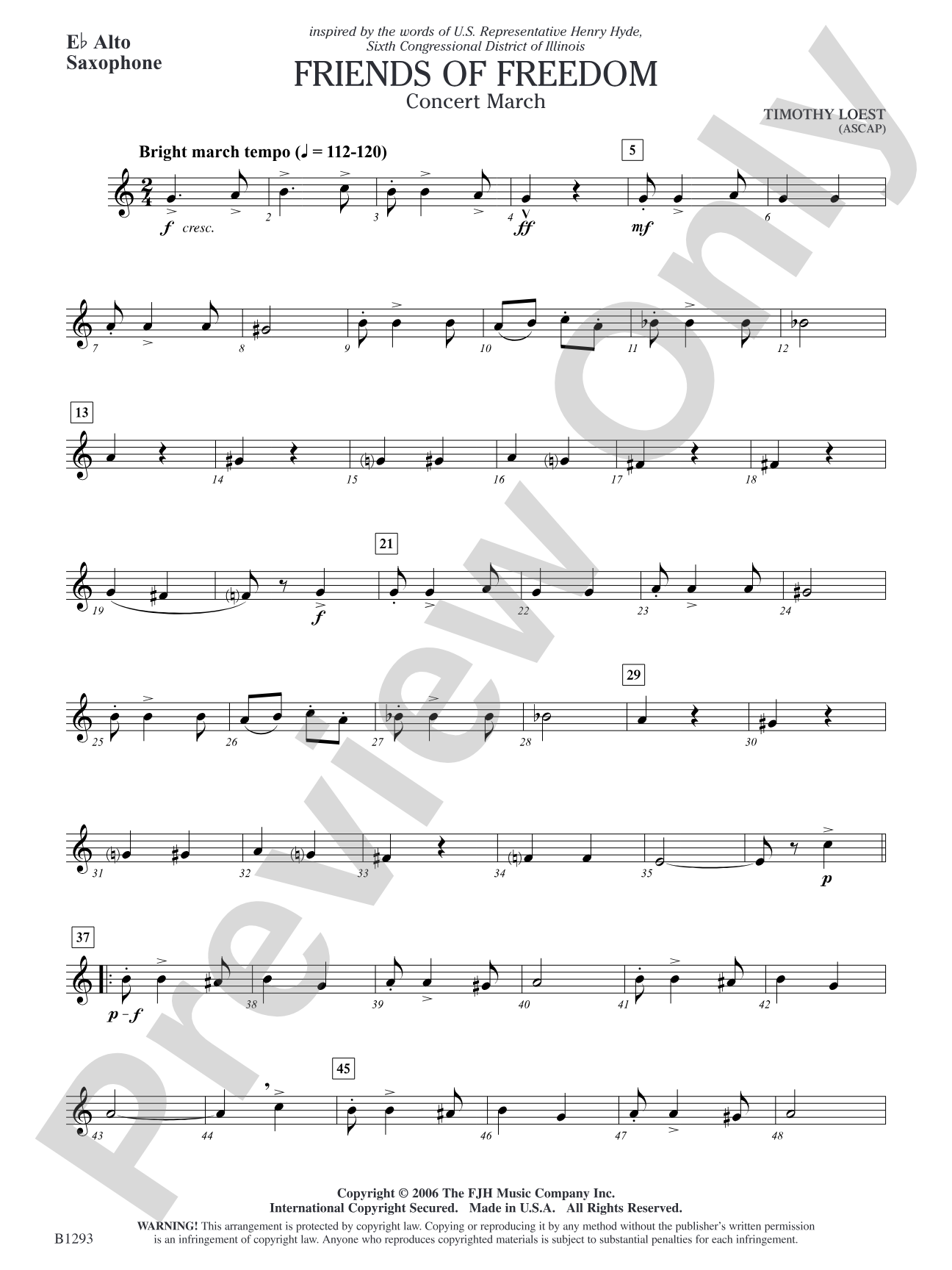 Friends of Freedom (Concert March): E-flat Alto Saxophone