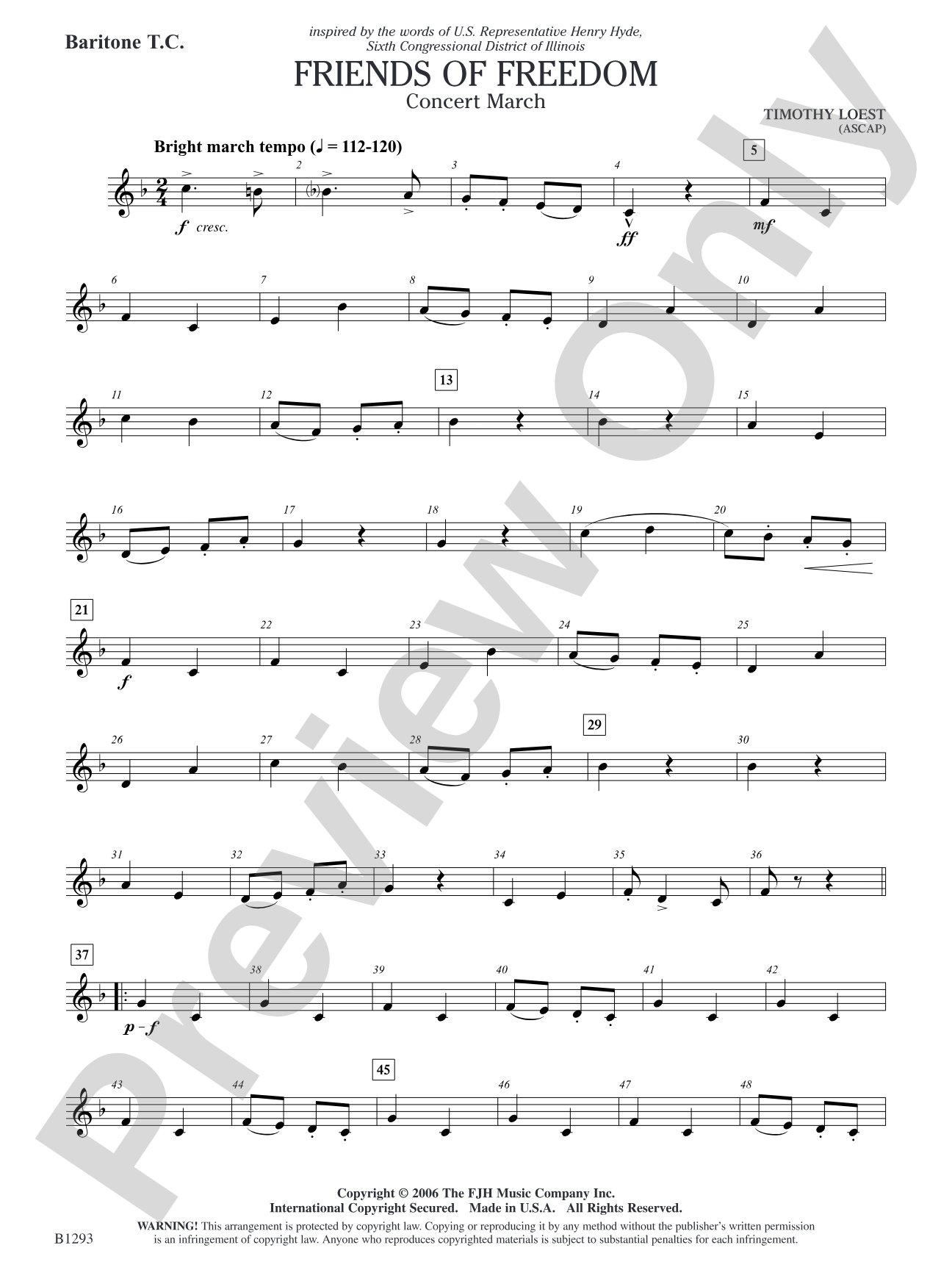 Friends of Freedom (Concert March): Baritone T.C.