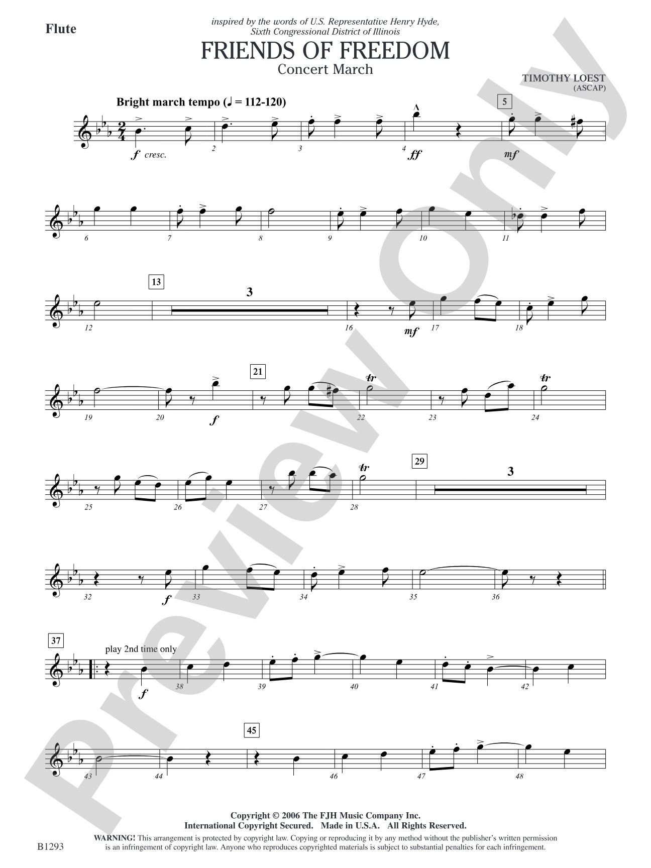 Friends of Freedom (Concert March): Flute