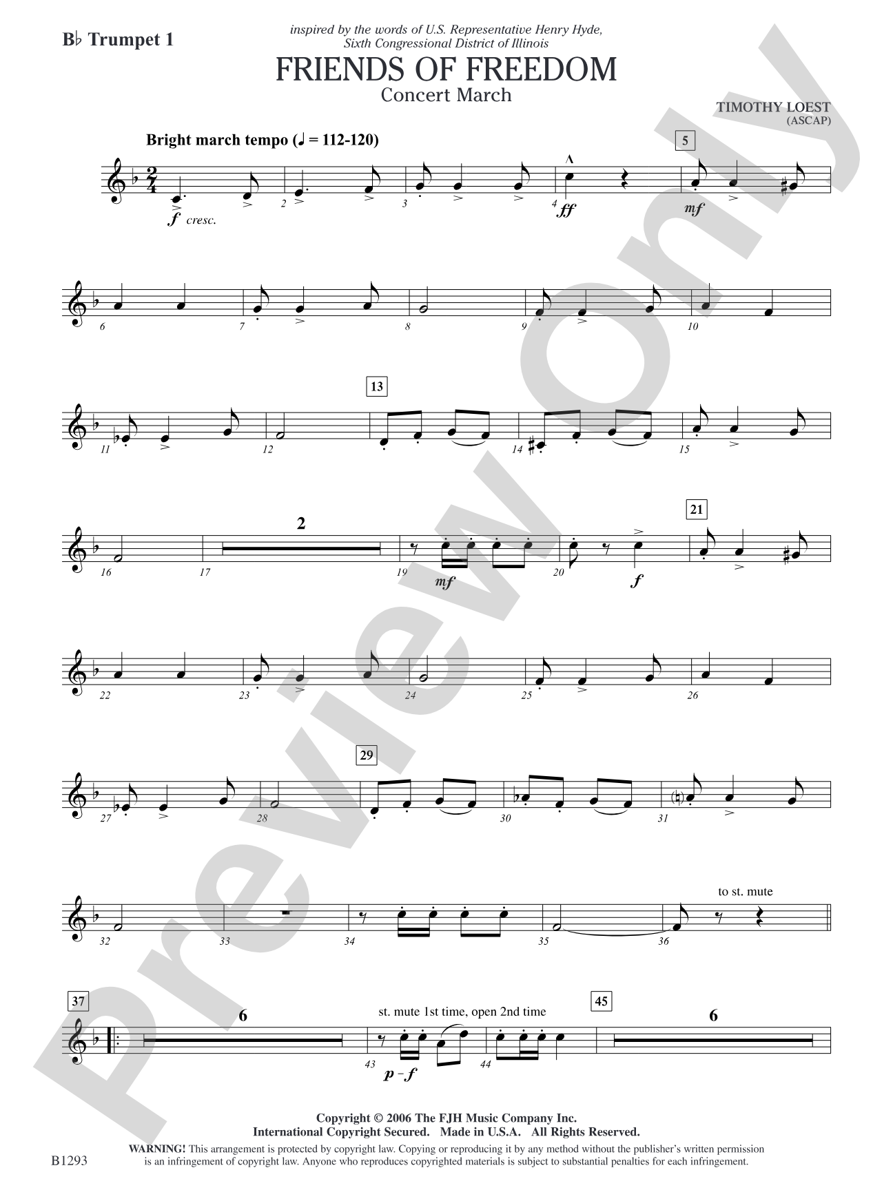 Friends of Freedom (Concert March): B-flat Trumpet 1
