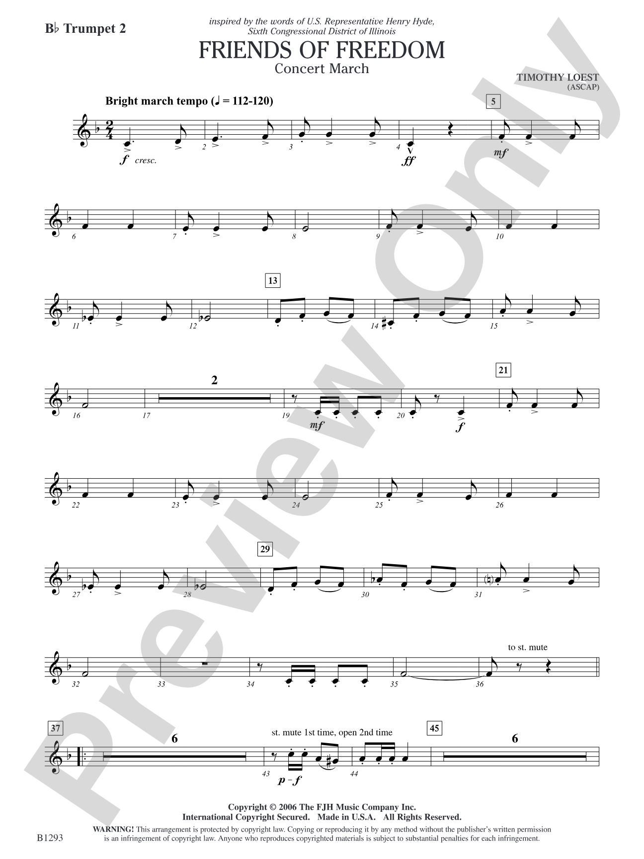Friends of Freedom (Concert March): B-flat Trumpet 2