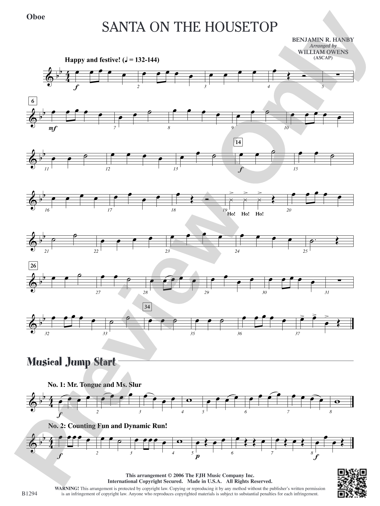 Santa on the Housetop: Oboe