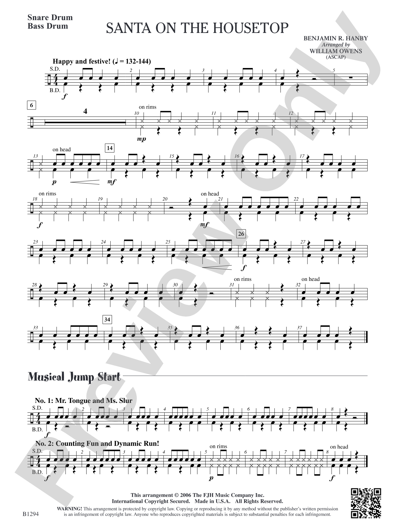 Santa on the Housetop: Snare Drum/Bass Drum