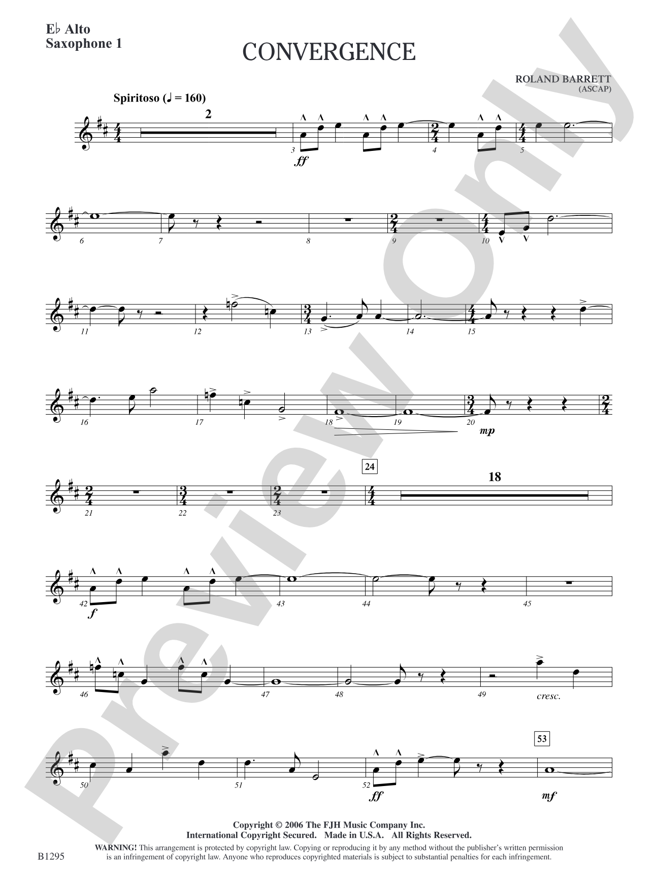 Convergence: E-flat Alto Saxophone 1