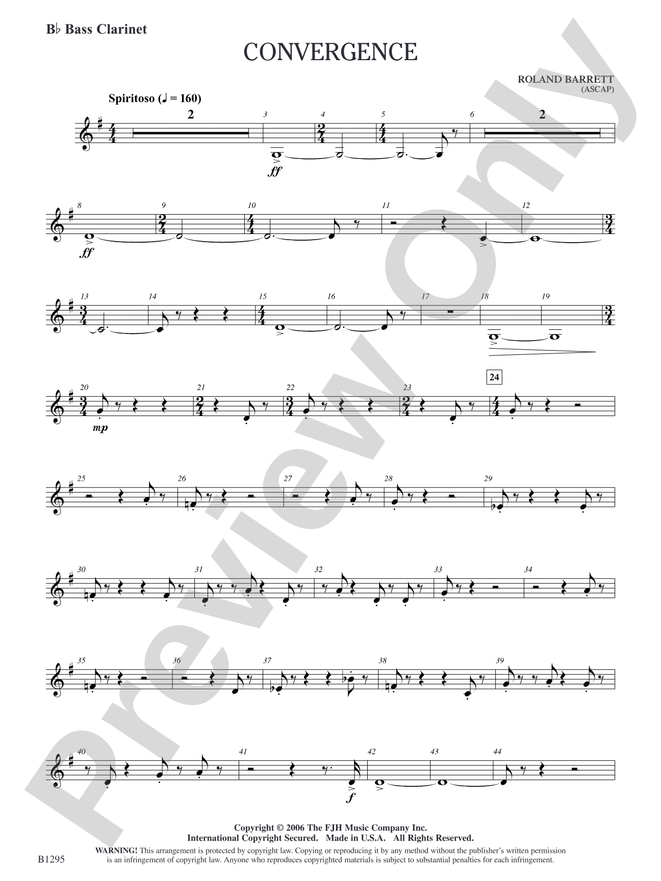 Convergence: B-flat Bass Clarinet