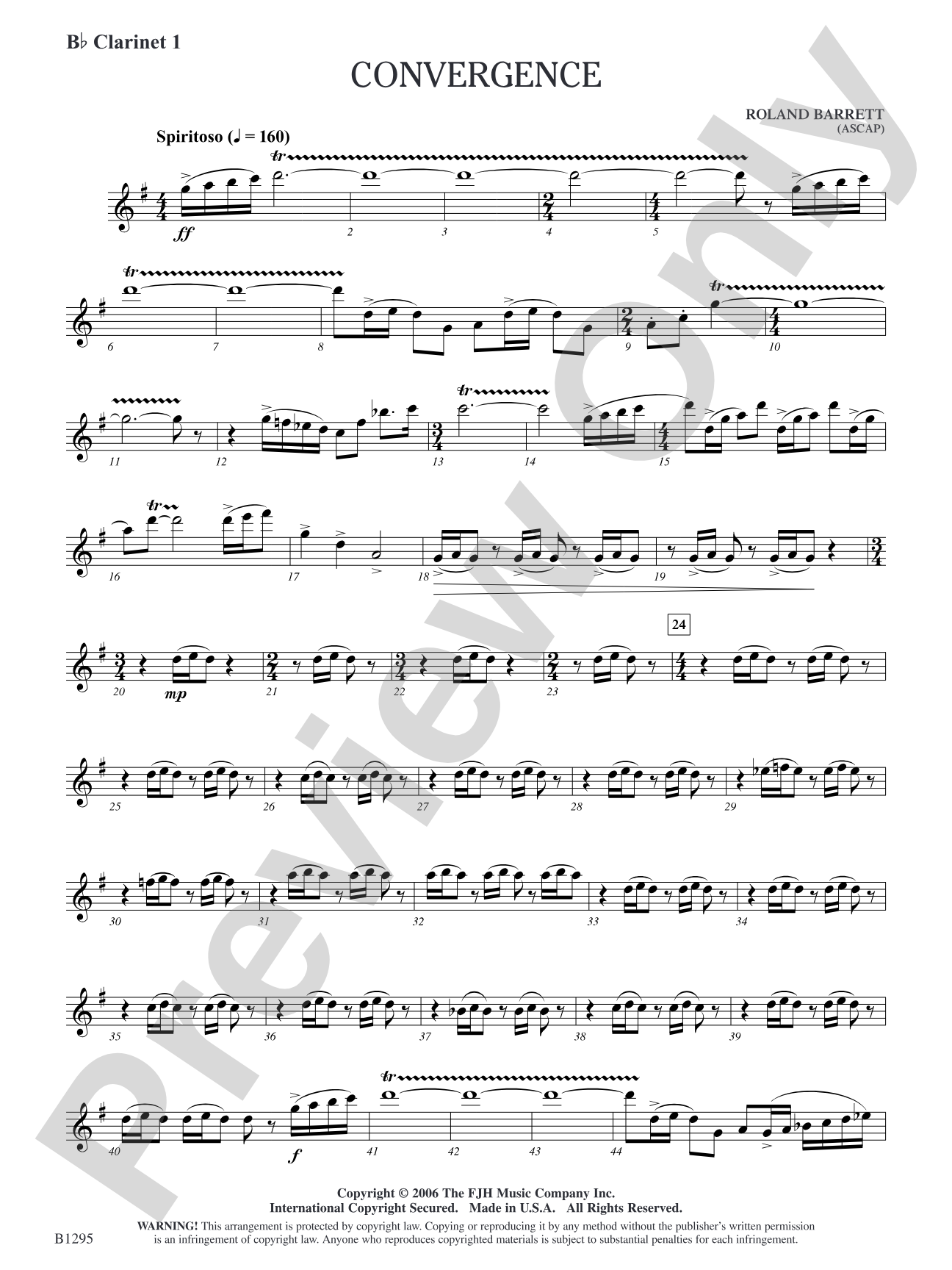 Convergence: B-flat Clarinet 1
