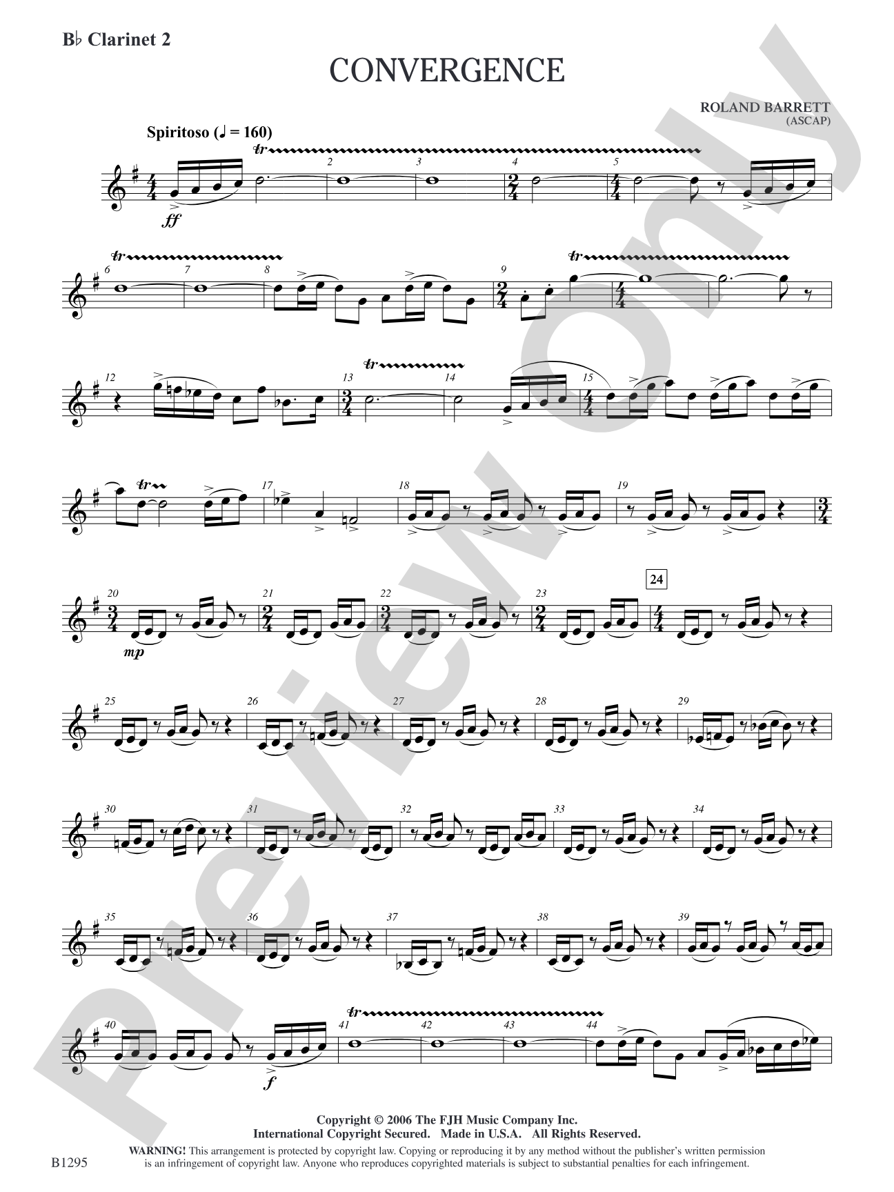 Convergence: B-flat Clarinet 2