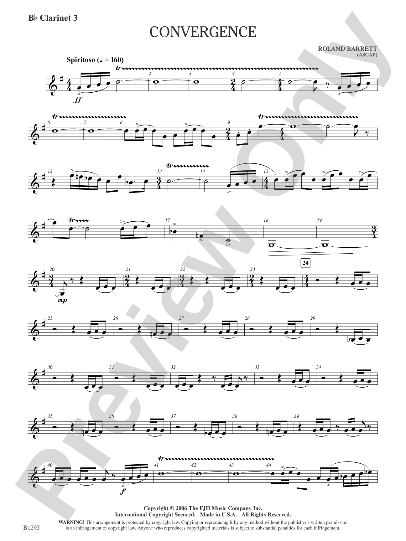 Convergence: B-flat Clarinet 3