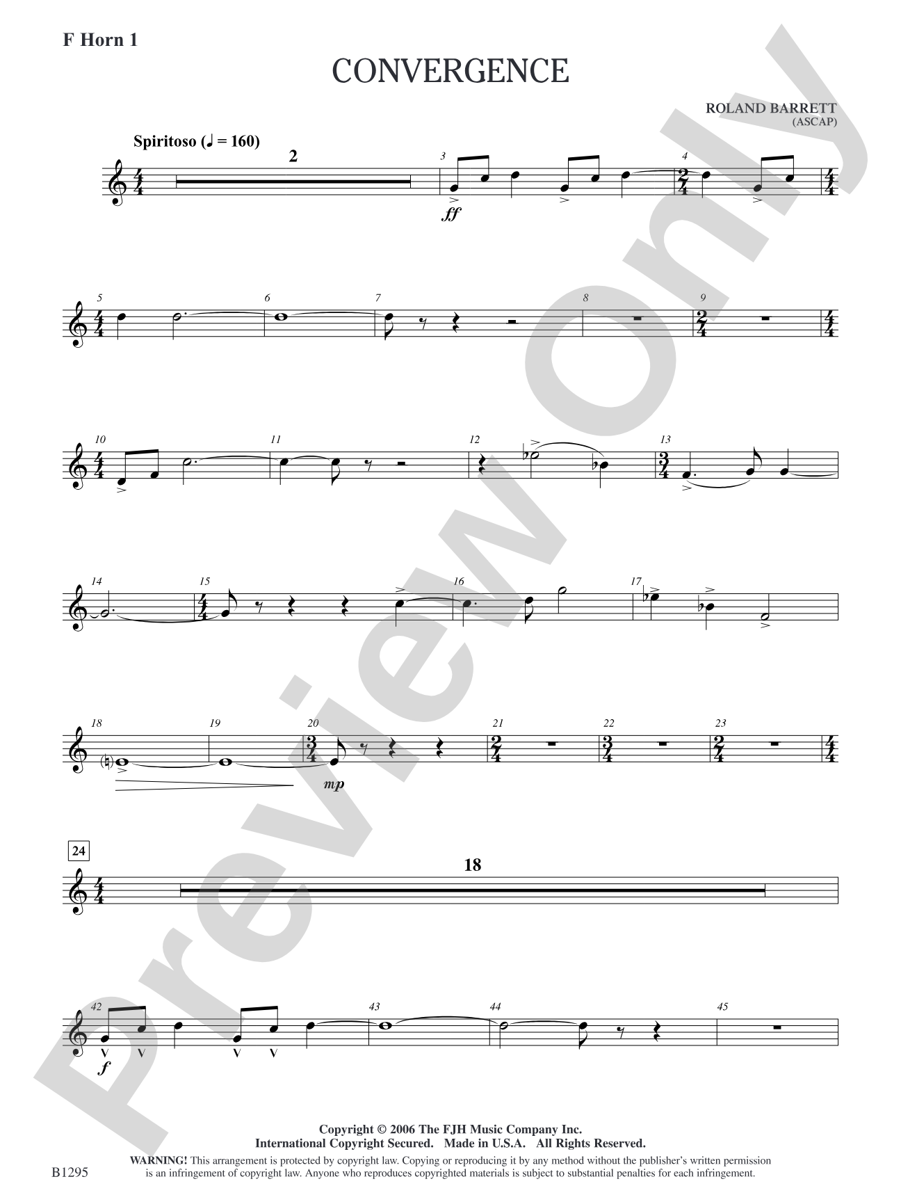 Convergence: F Horn 1