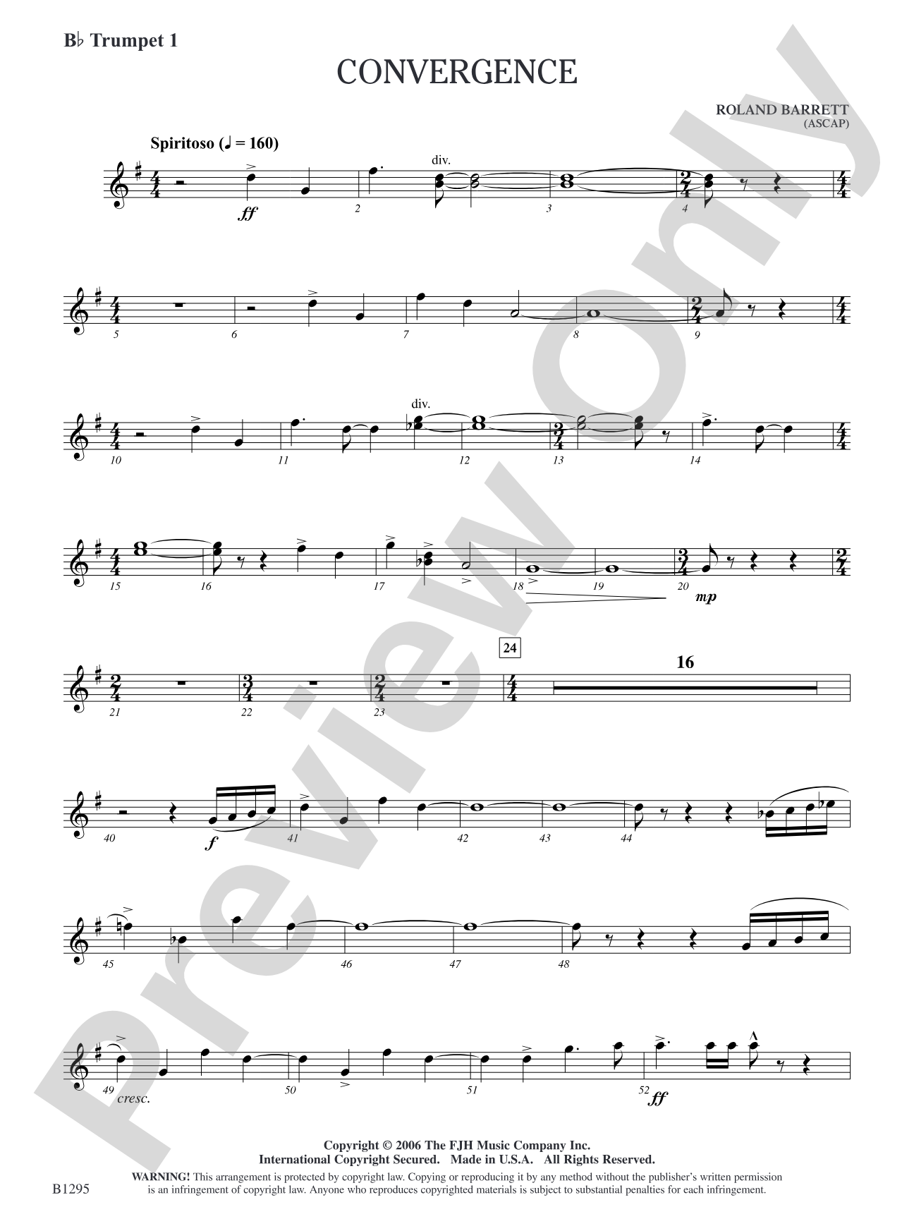 Convergence: B-flat Trumpet 1