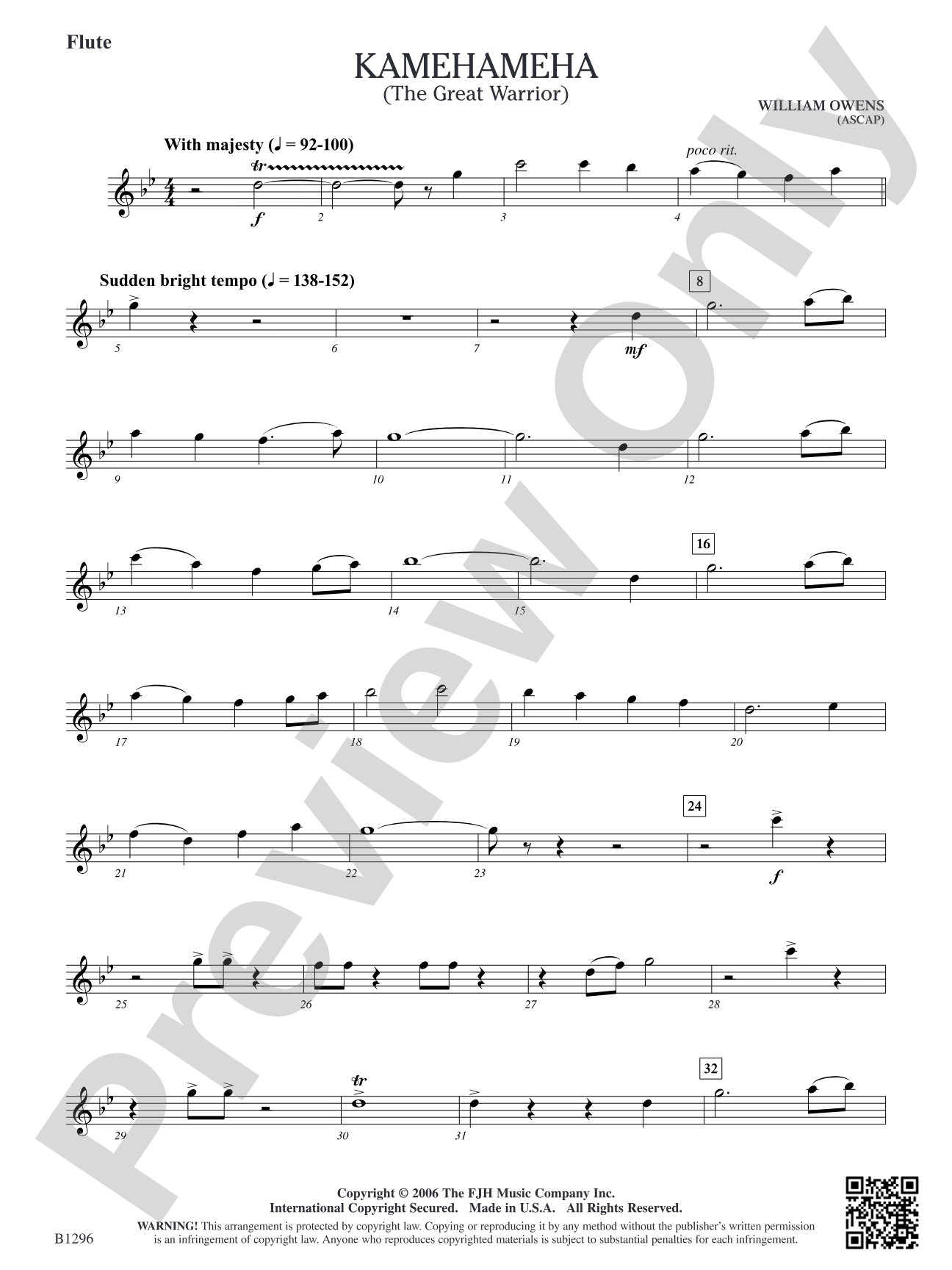 Kamehameha (The Great Warrior): Flute