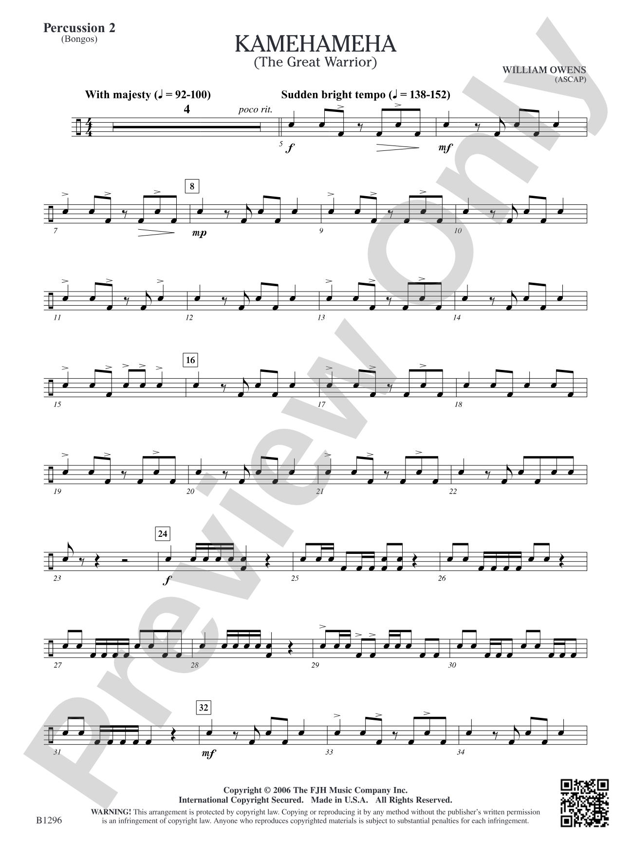 Kamehameha (The Great Warrior): Percussion 2