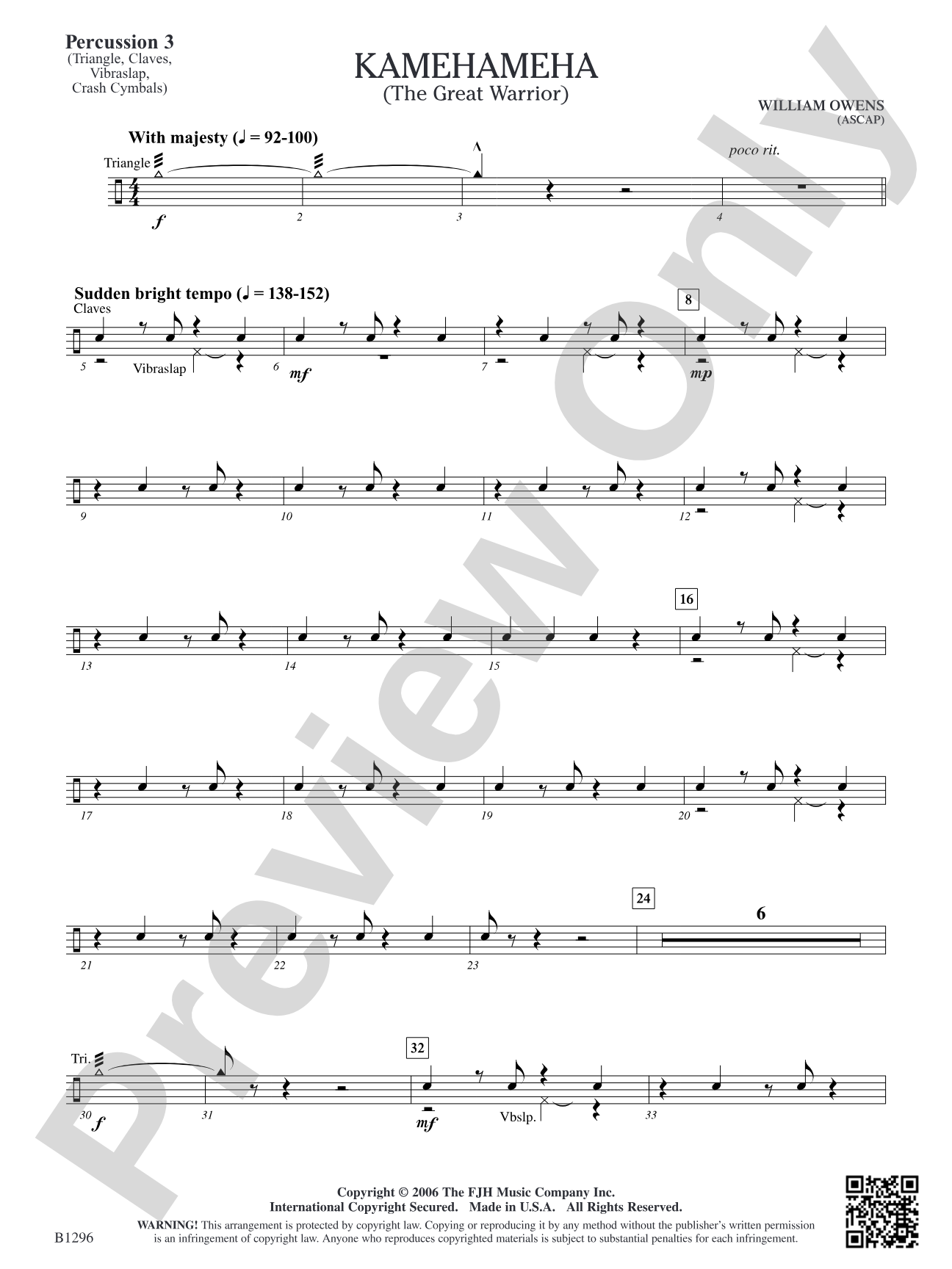 Kamehameha (The Great Warrior): Percussion 3