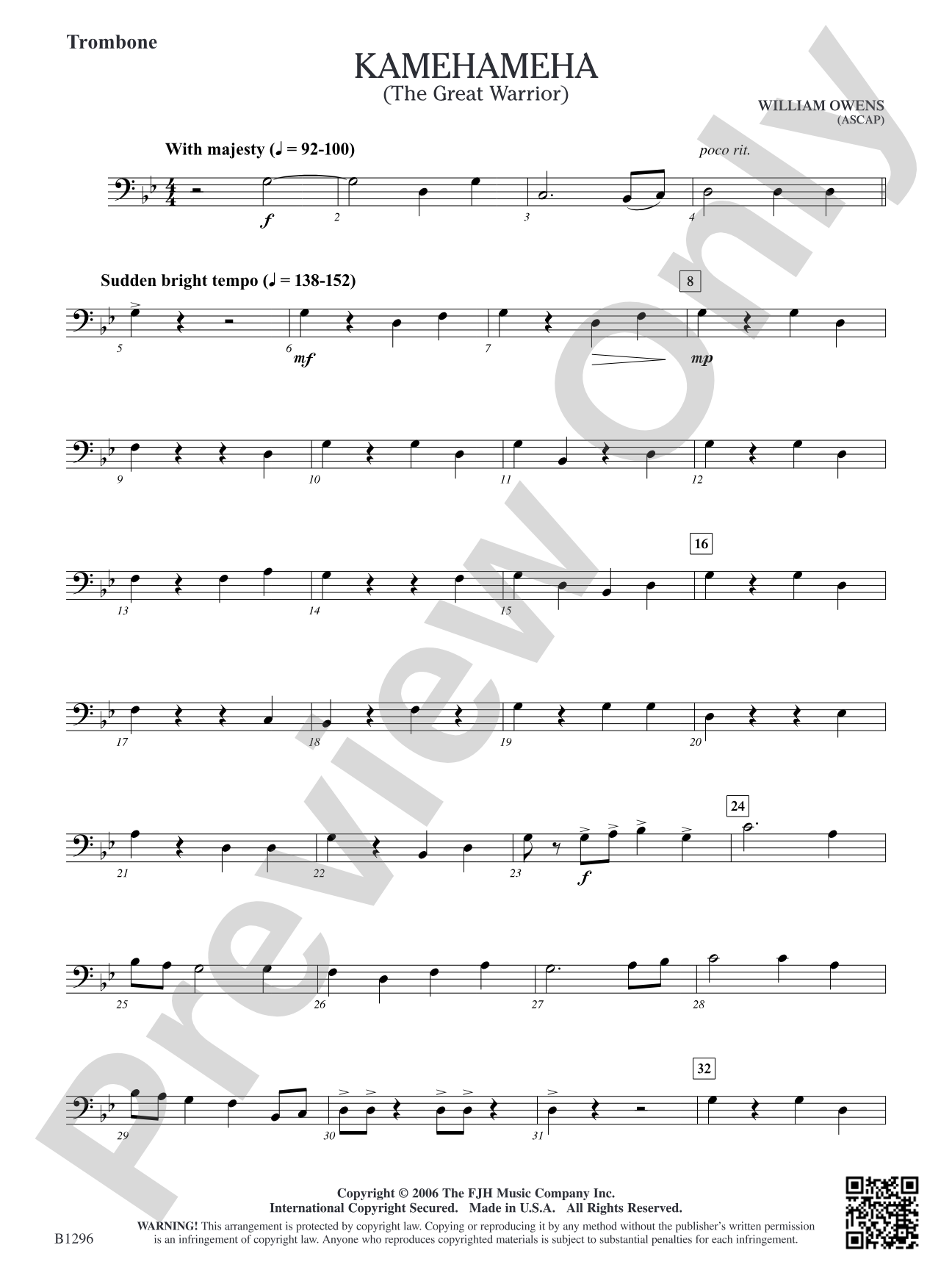Kamehameha (The Great Warrior): Trombone