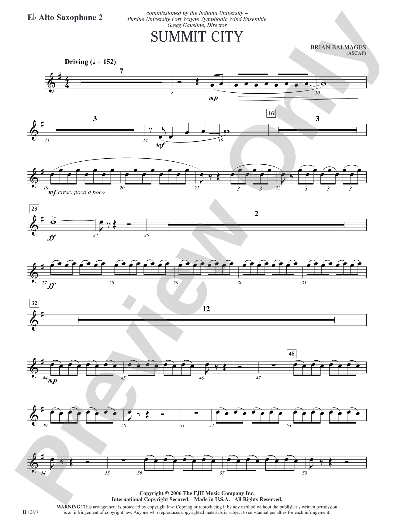 Summit City: E-flat Alto Saxophone 2