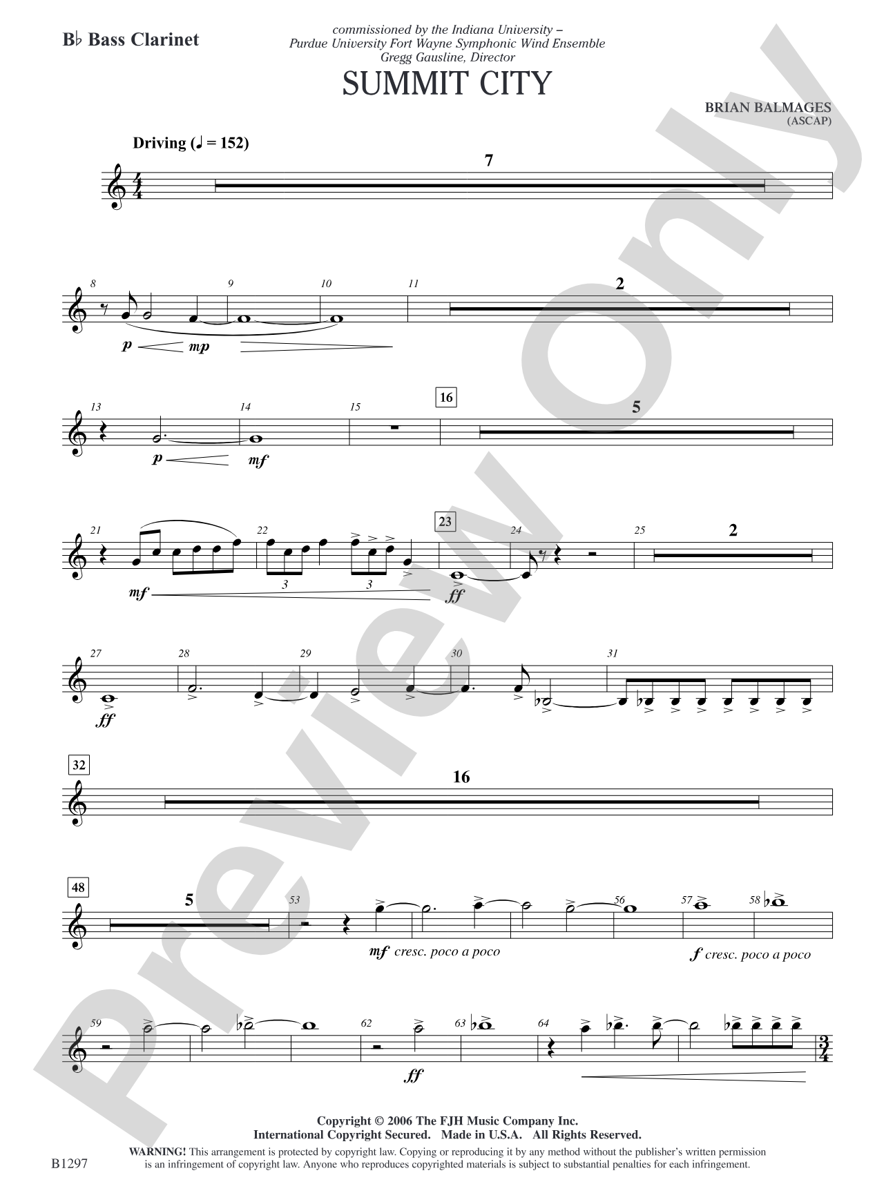 Summit City: B-flat Bass Clarinet