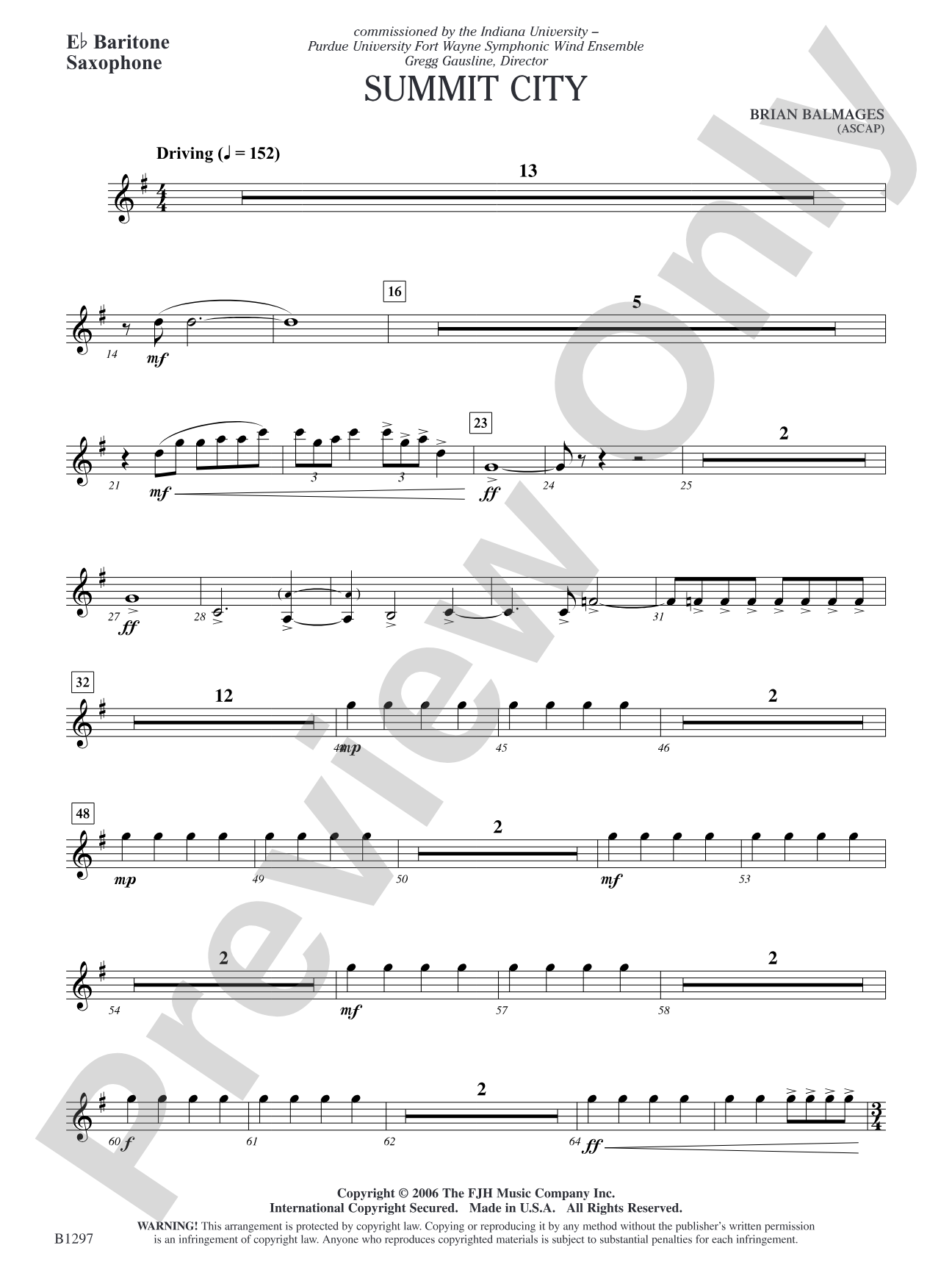 Summit City: E-flat Baritone Saxophone