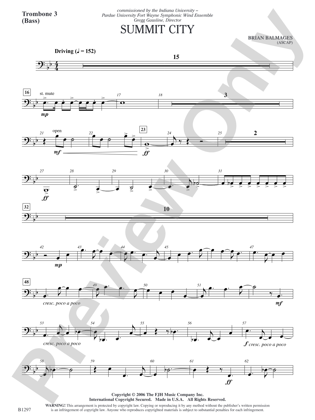 Summit City: Trombone 3 (Bass)