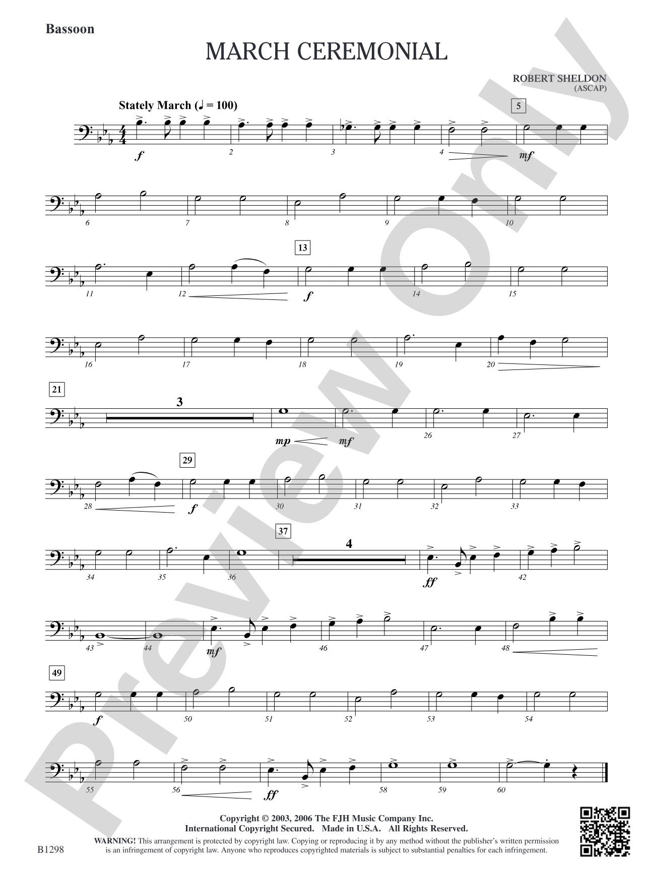 March Ceremonial: Bassoon