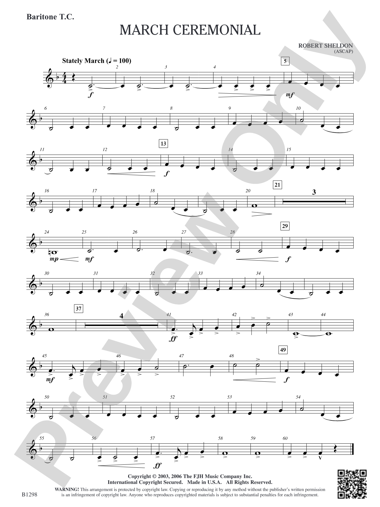 March Ceremonial: Baritone T.C.