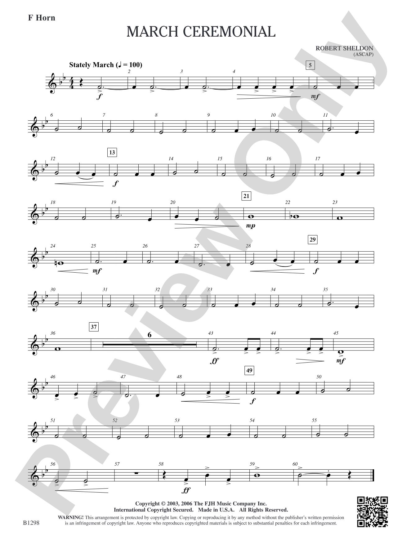 March Ceremonial: F Horn