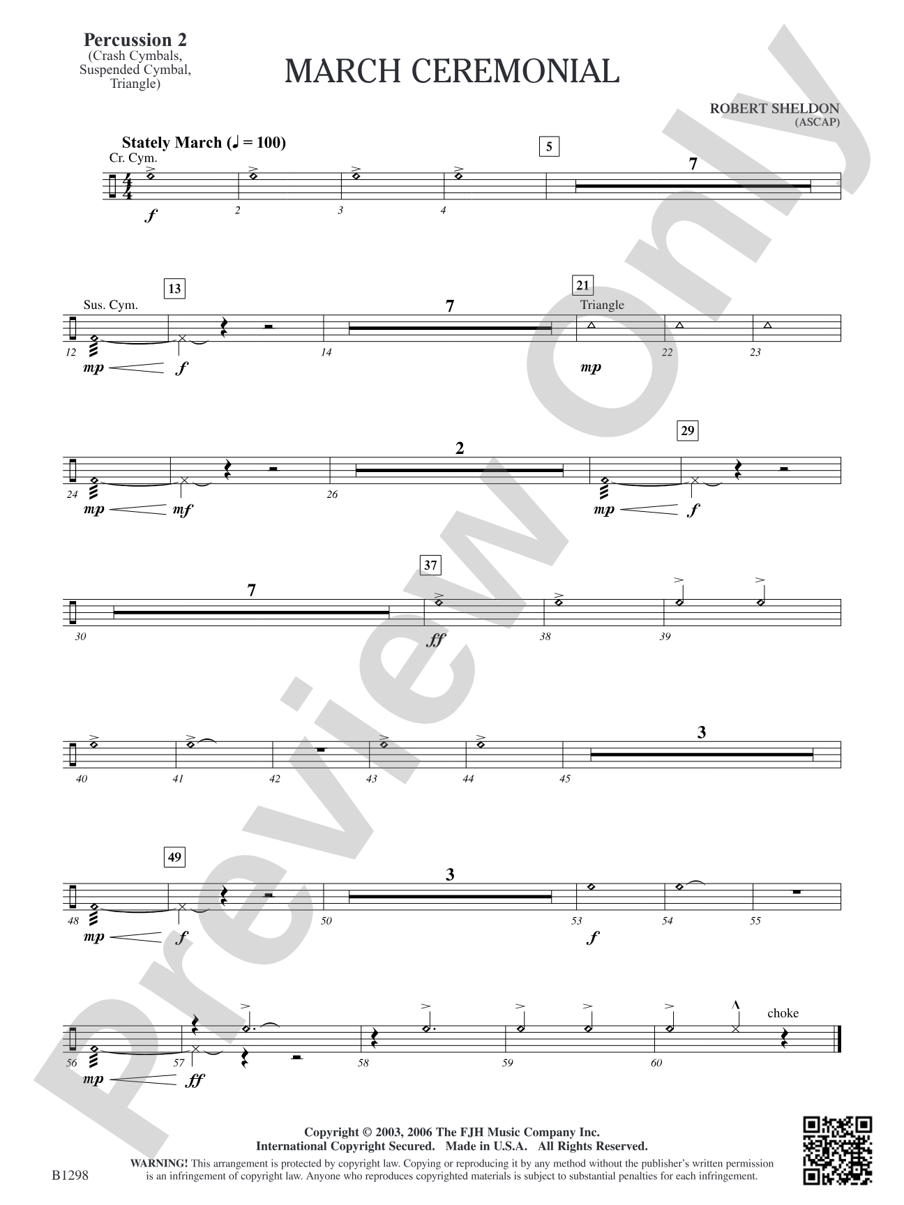 March Ceremonial: Percussion 2