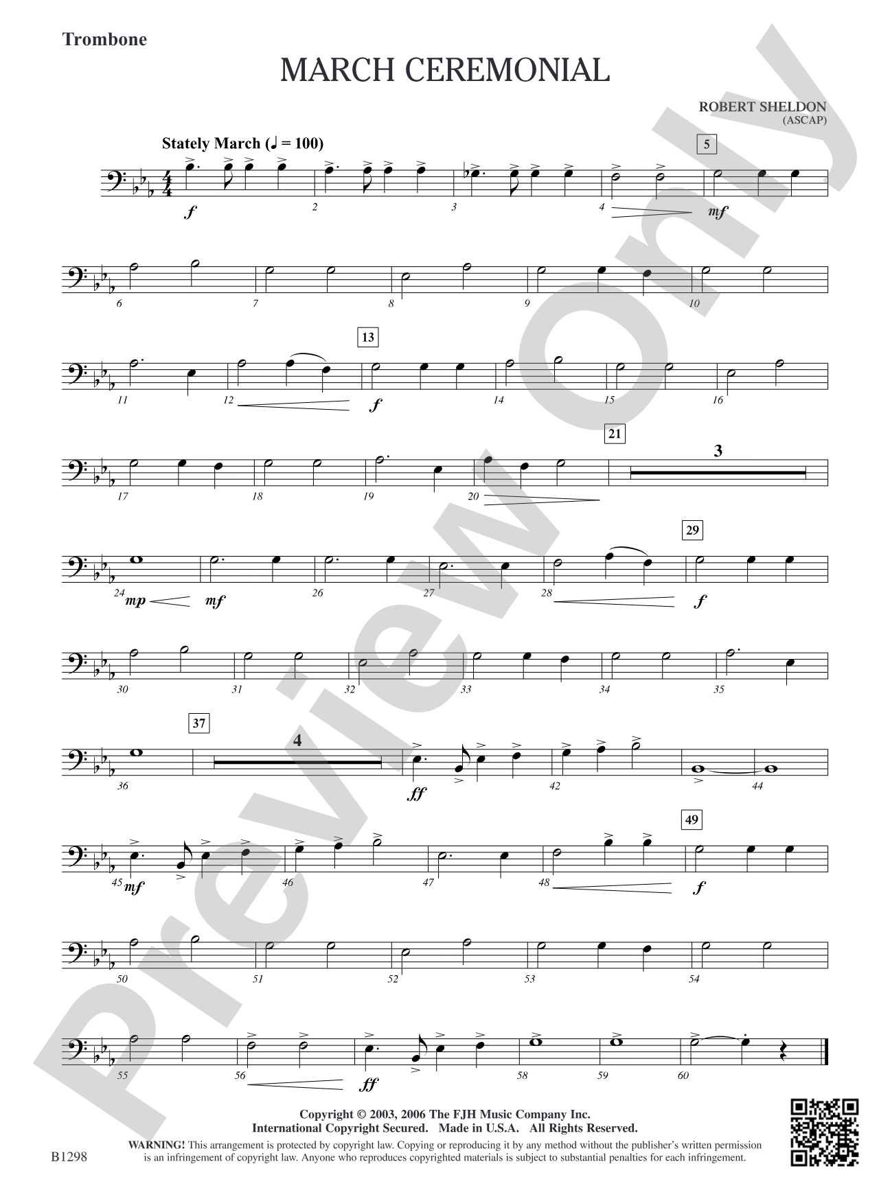 March Ceremonial: Trombone
