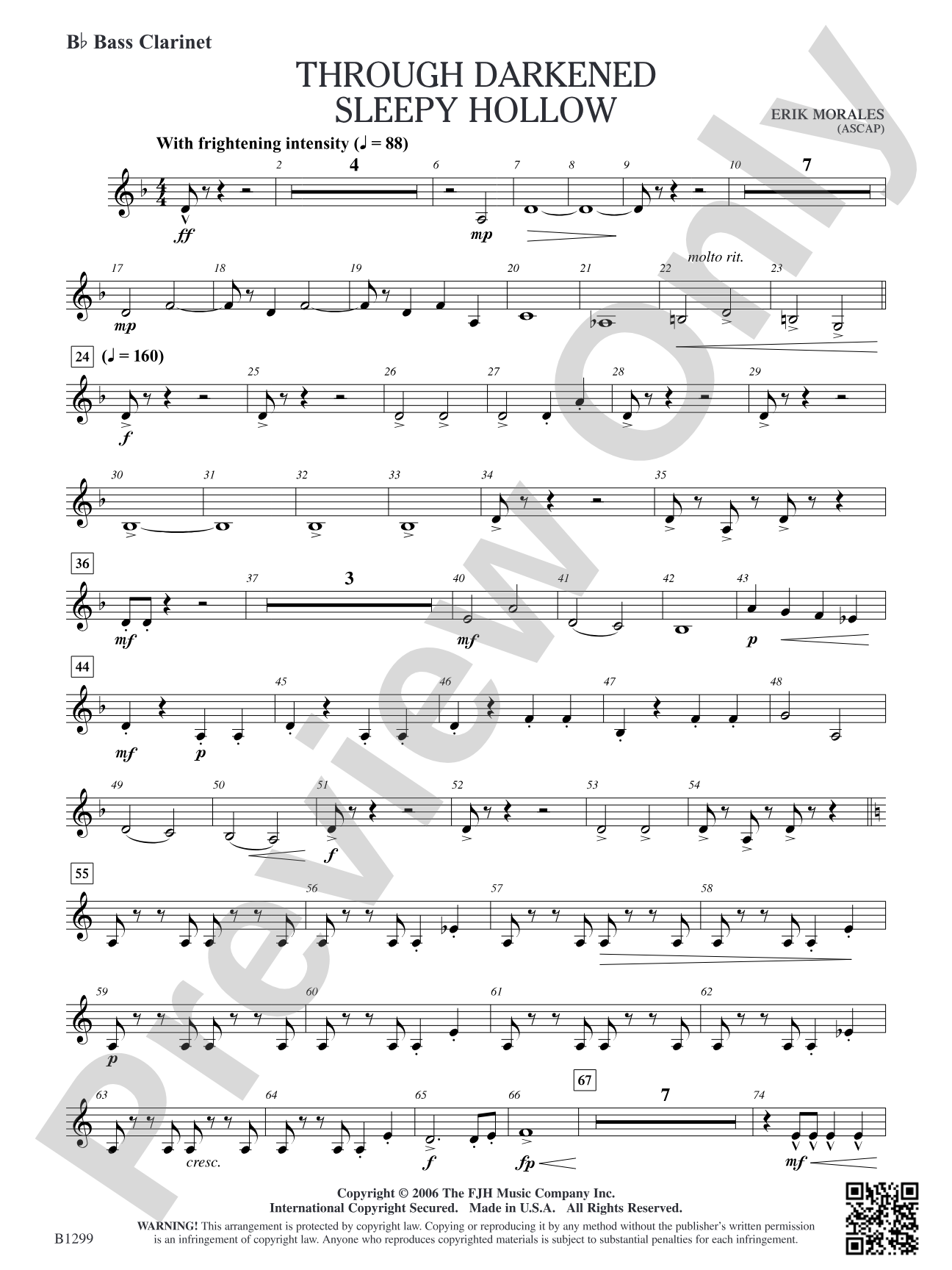 Through Darkened Sleepy Hollow: B-flat Bass Clarinet