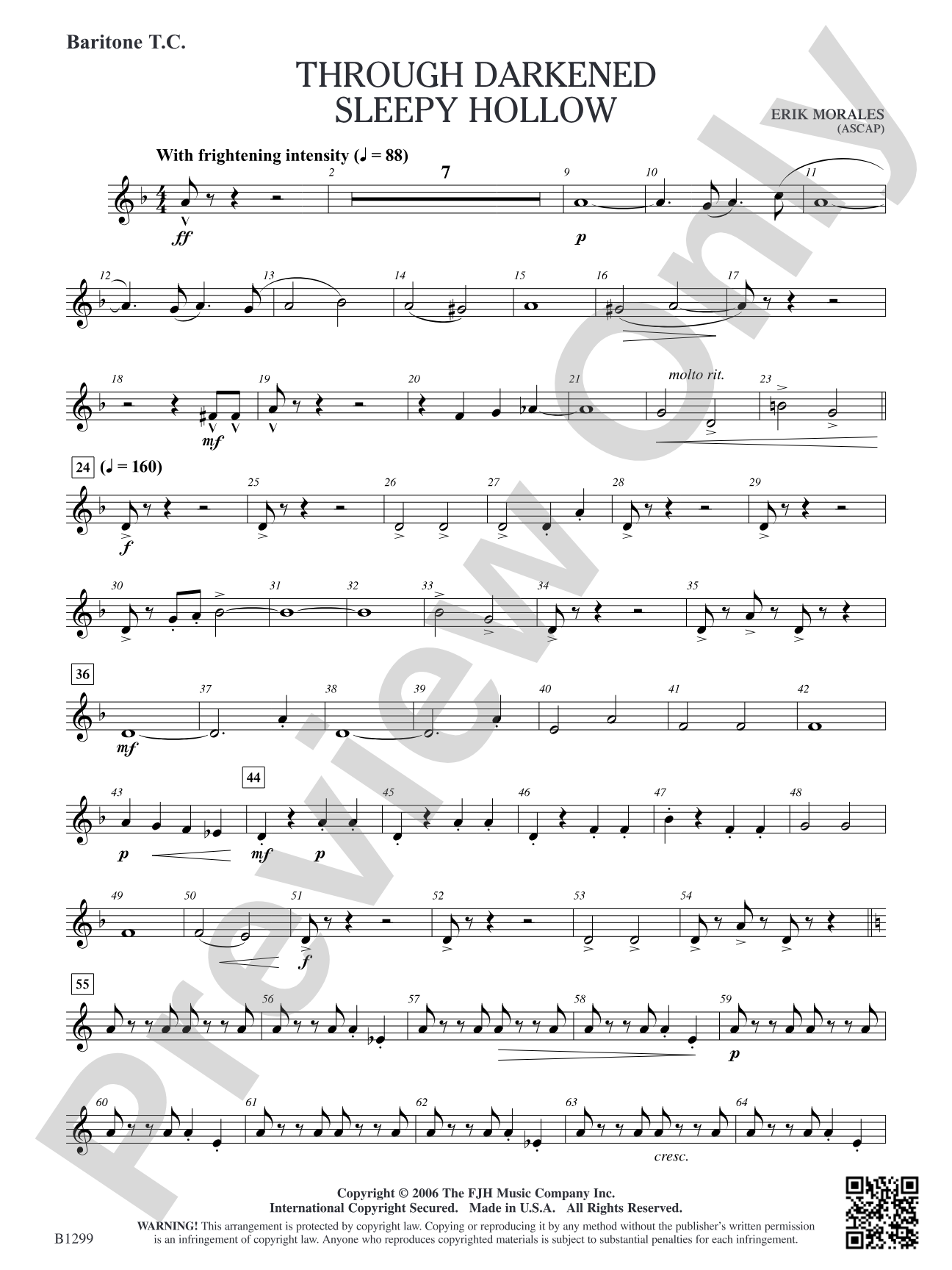 Through Darkened Sleepy Hollow: Baritone T.C.