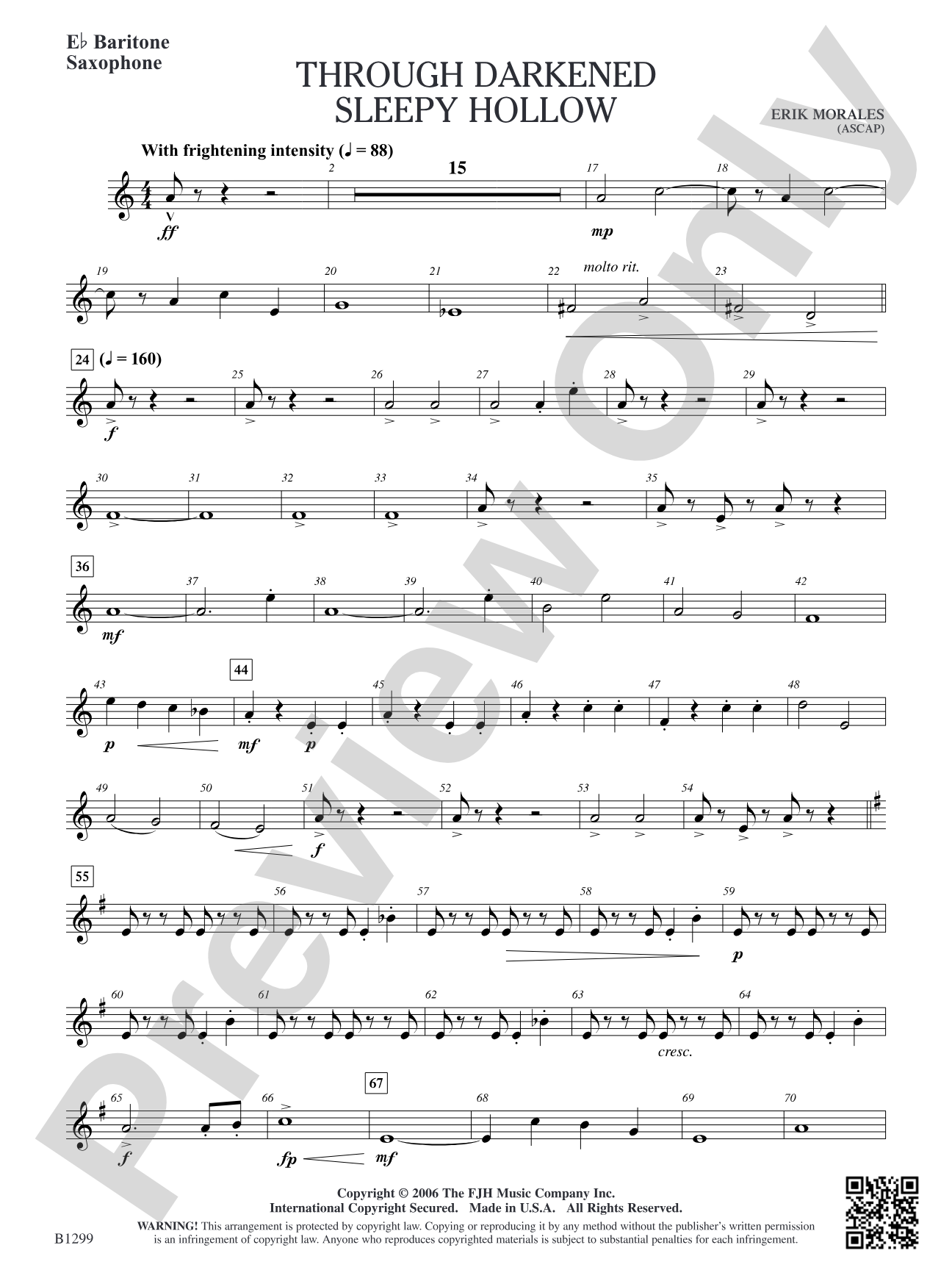 Through Darkened Sleepy Hollow: E-flat Baritone Saxophone