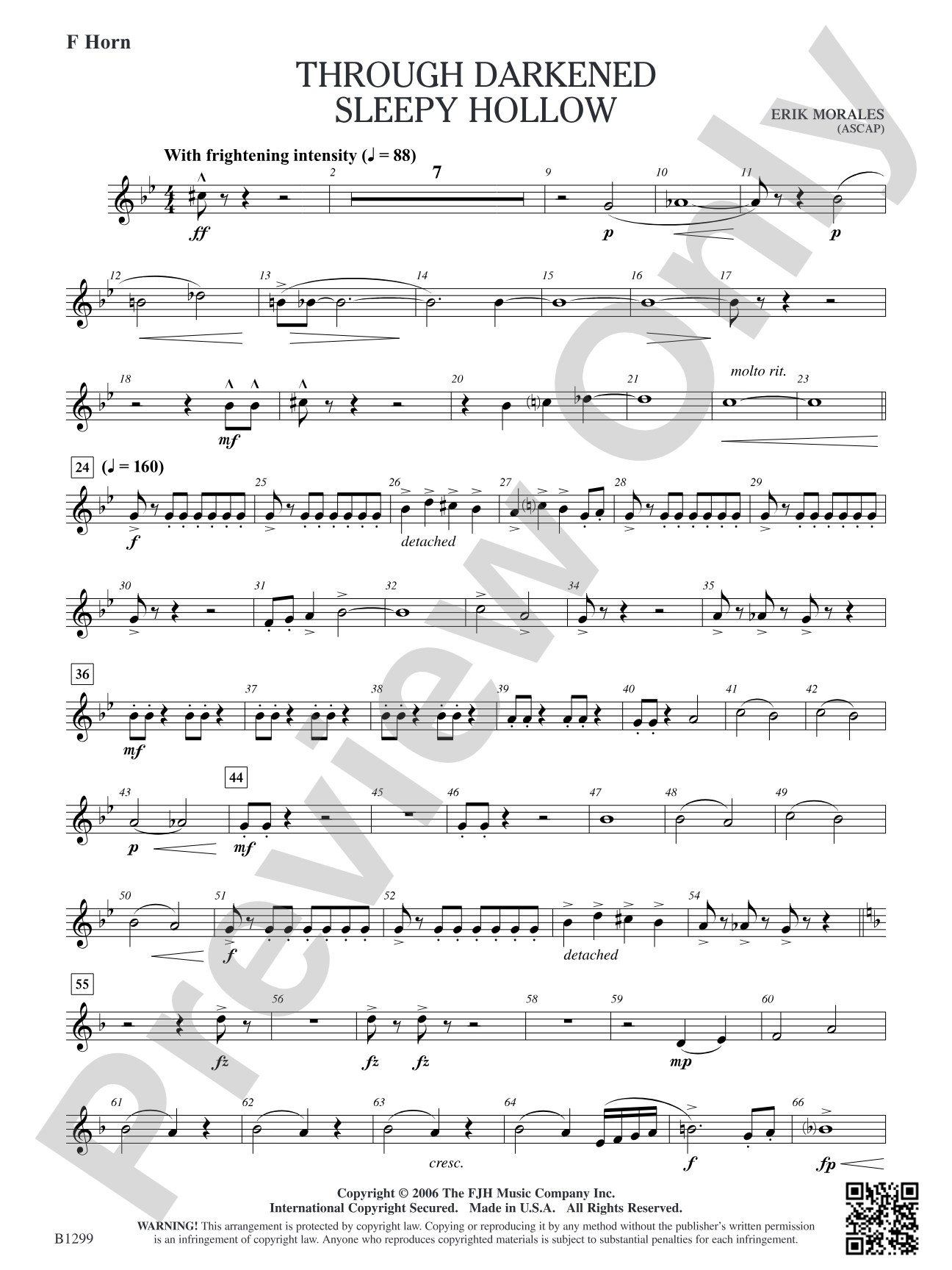 Through Darkened Sleepy Hollow: F Horn
