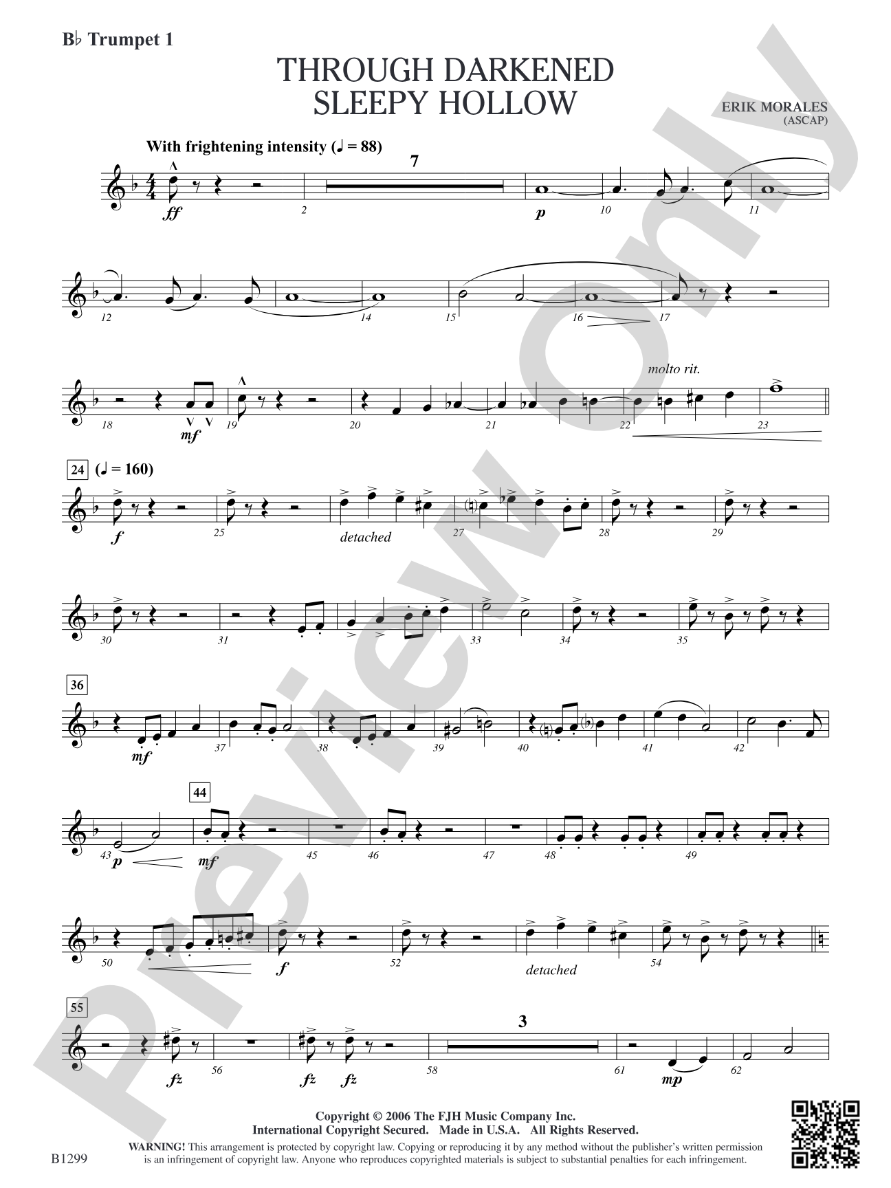 Through Darkened Sleepy Hollow: B-flat Trumpet 1
