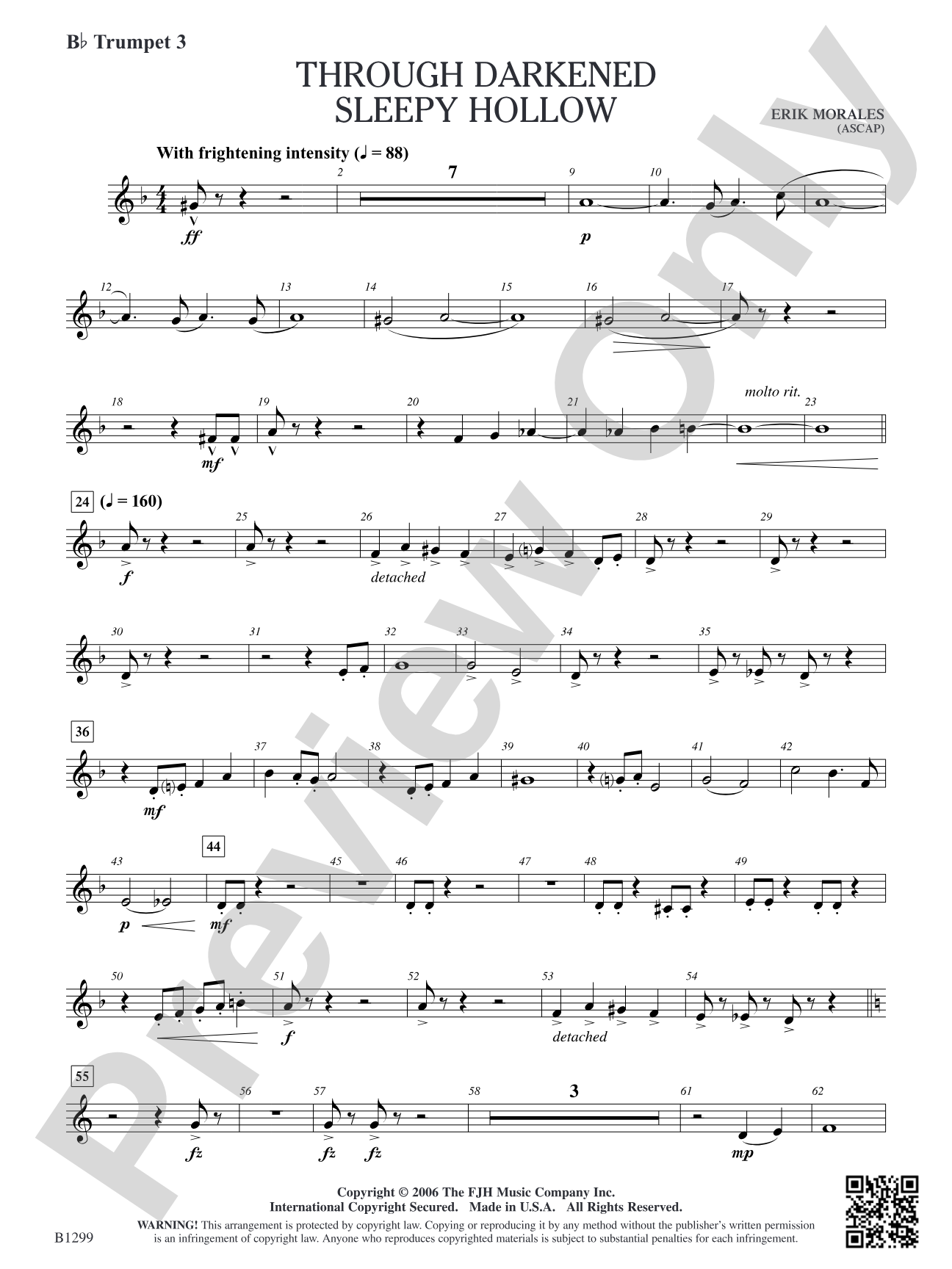 Through Darkened Sleepy Hollow: B-flat Trumpet 3