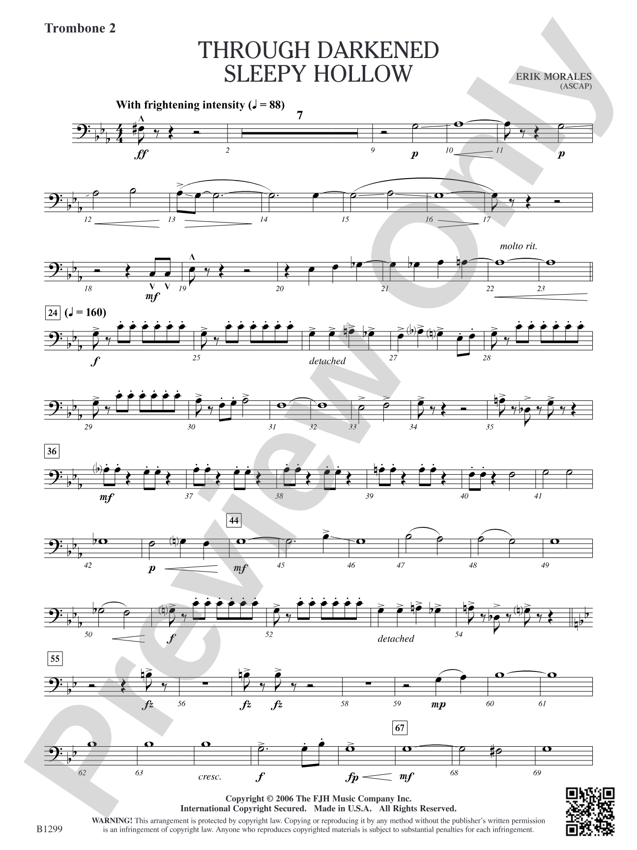 Through Darkened Sleepy Hollow: Trombone 2