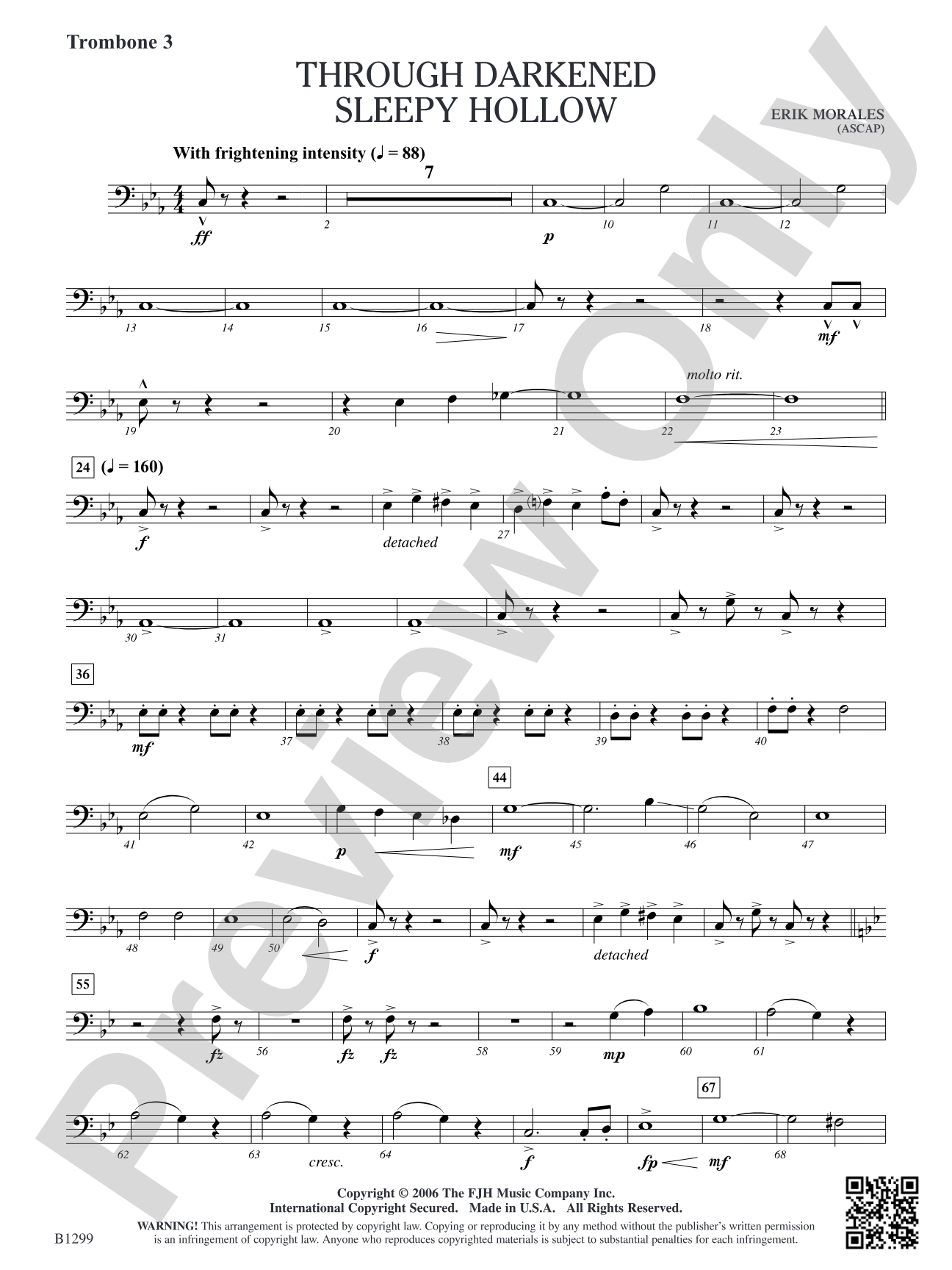 Through Darkened Sleepy Hollow: Trombone 3