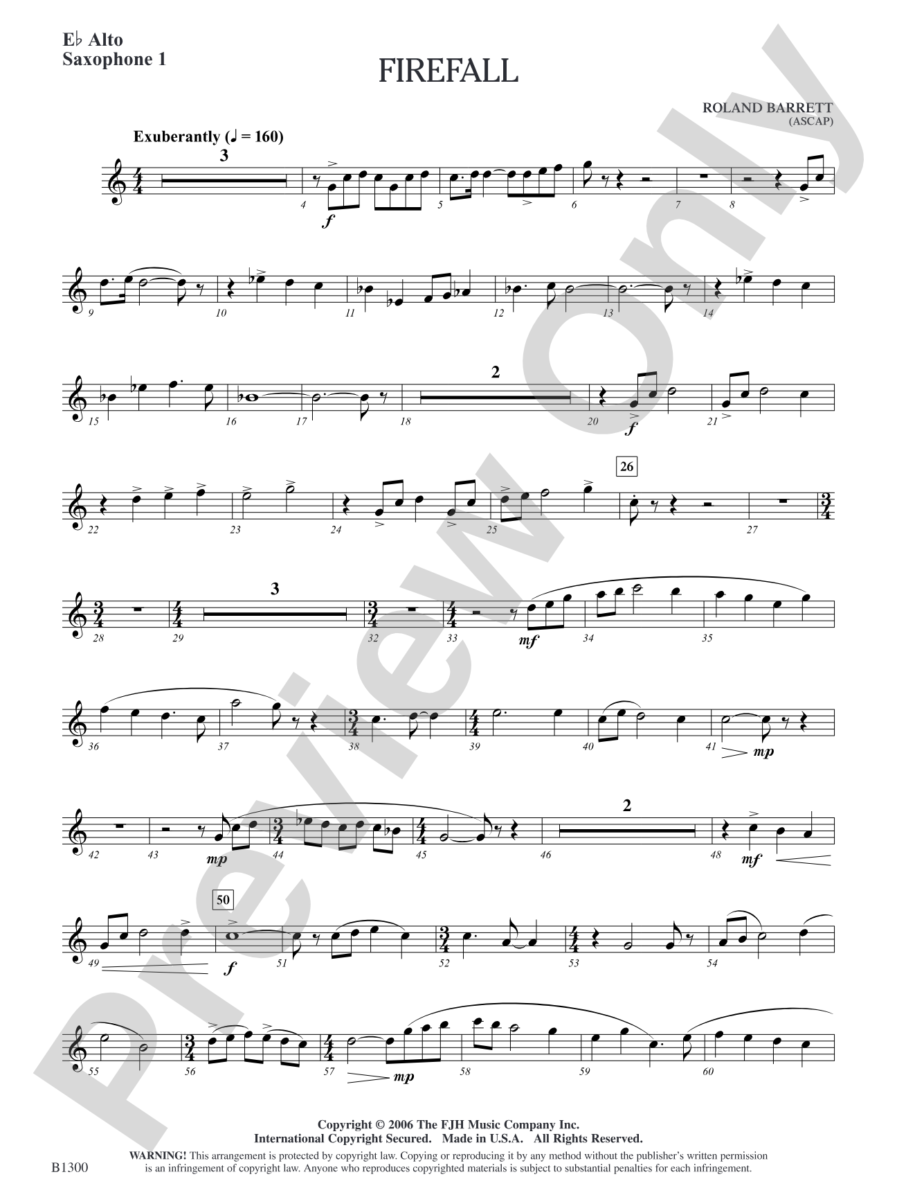 Firefall: E-flat Alto Saxophone 1