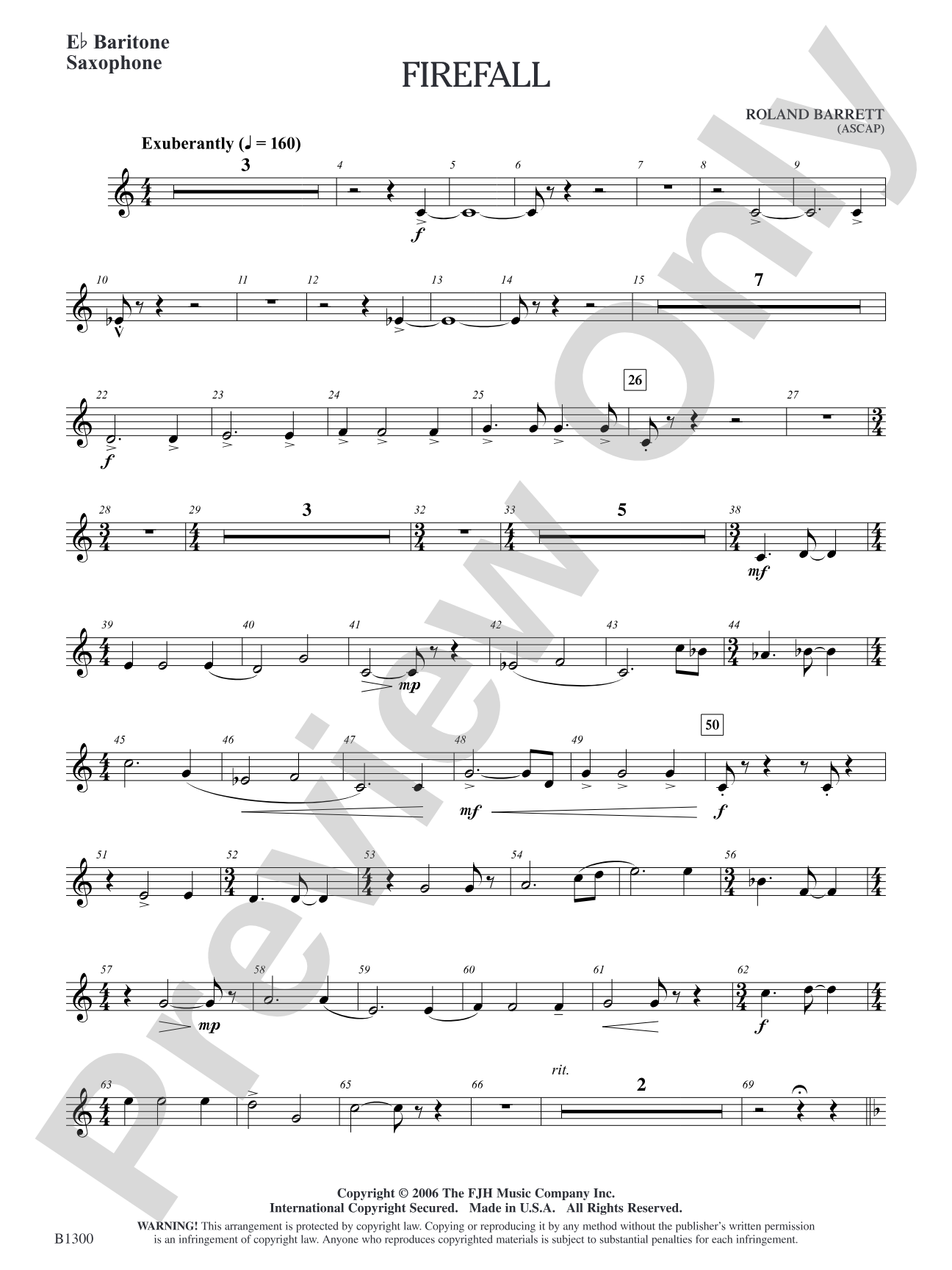 Firefall: E-flat Baritone Saxophone
