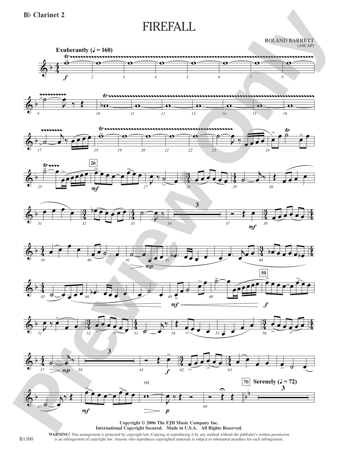 Firefall: B-flat Clarinet 2