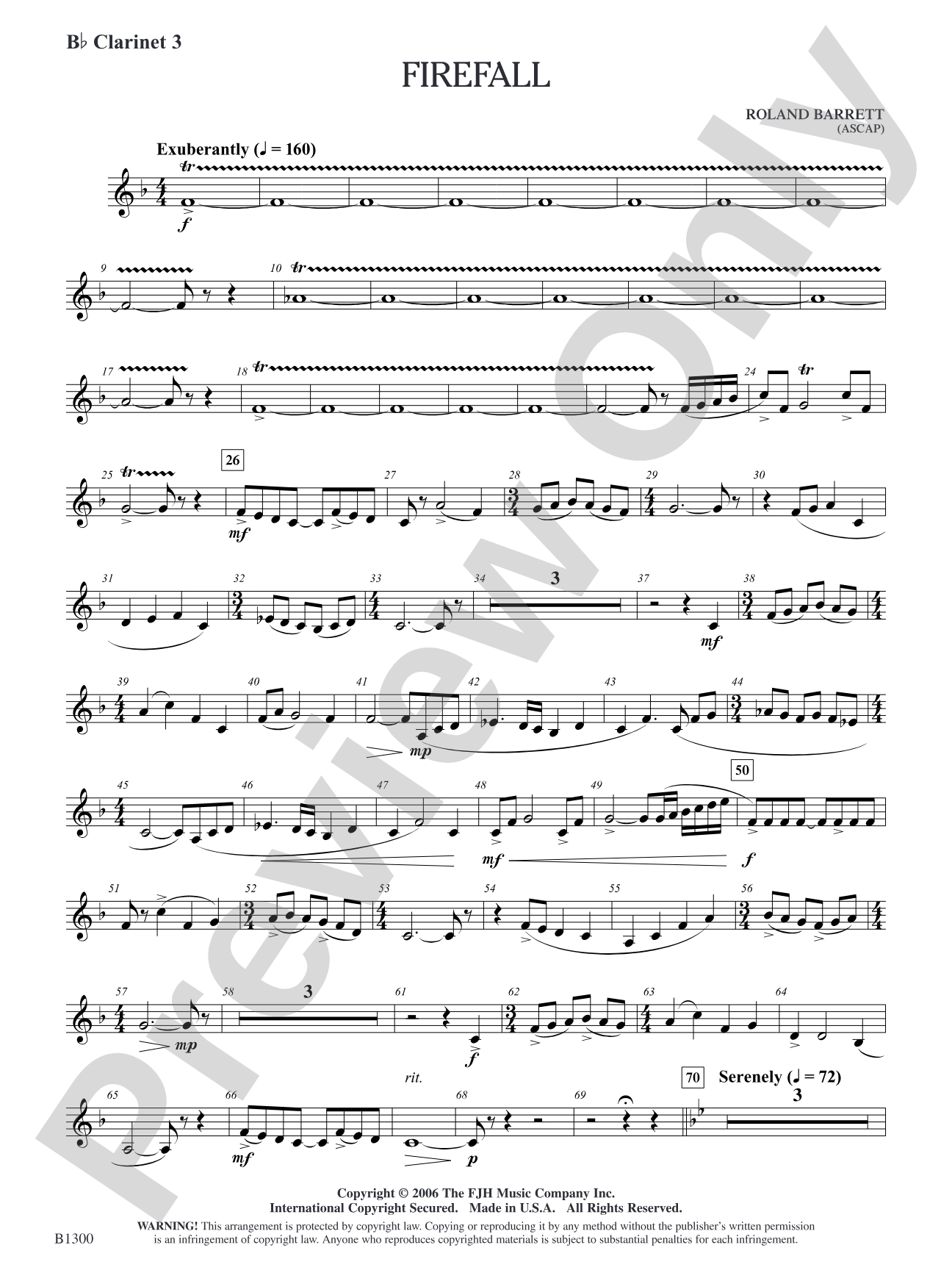 Firefall: B-flat Clarinet 3