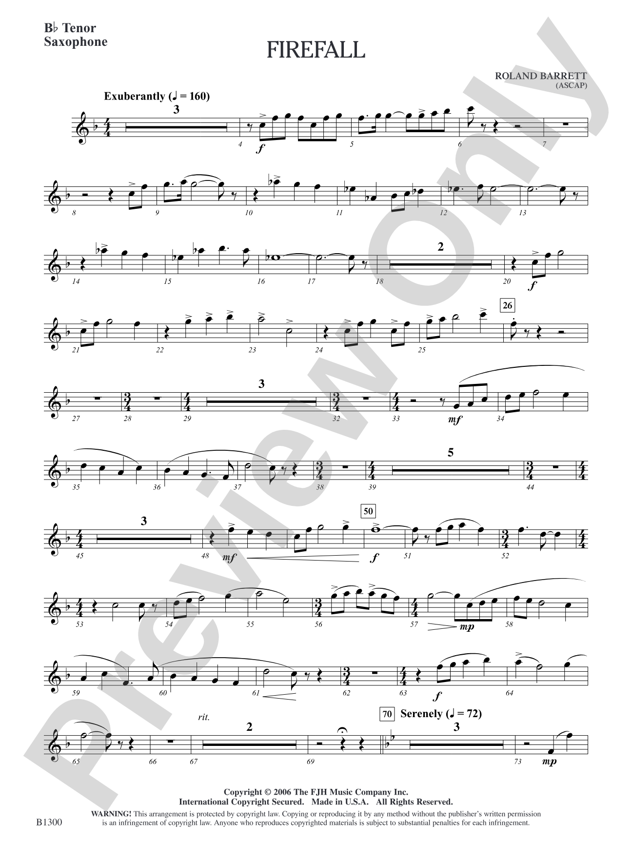 Firefall: B-flat Tenor Saxophone