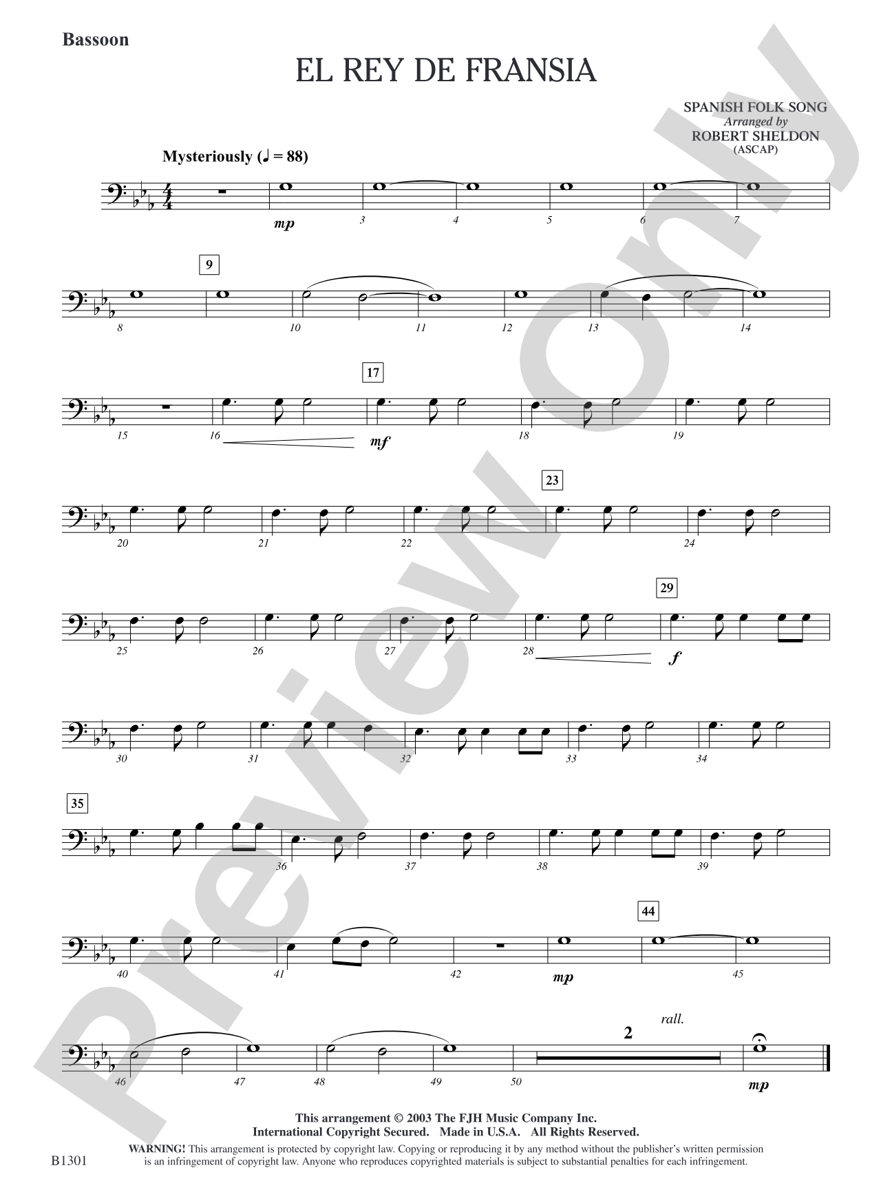 El rey de Fransia: Bassoon