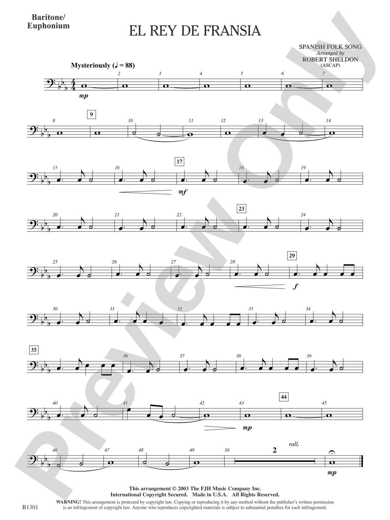 El rey de Fransia: Baritone/Euphonium